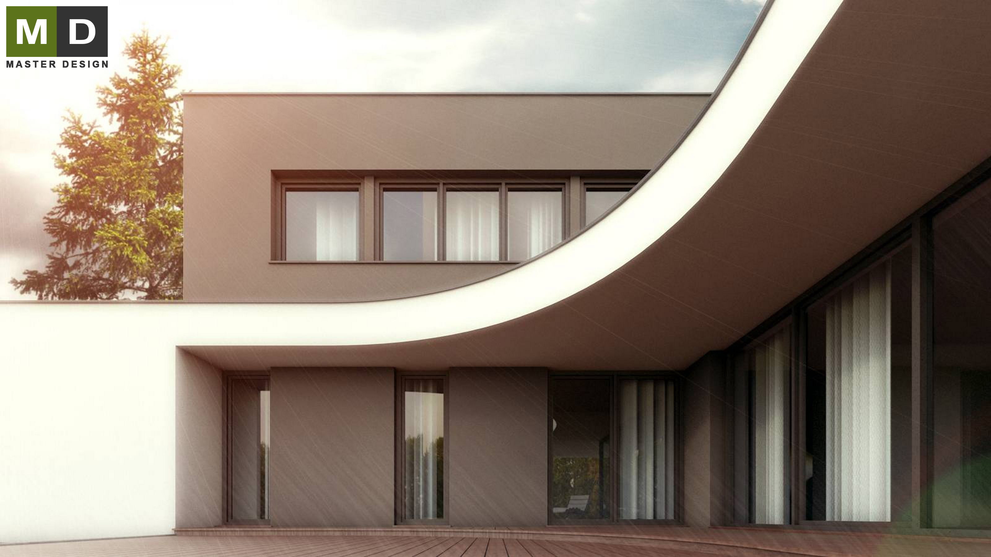 Luxury low-energy L-shaped house with a green roofZlín - visualisation5 Luxury low-energy L-shaped house with a green roofZlín - visualisation5