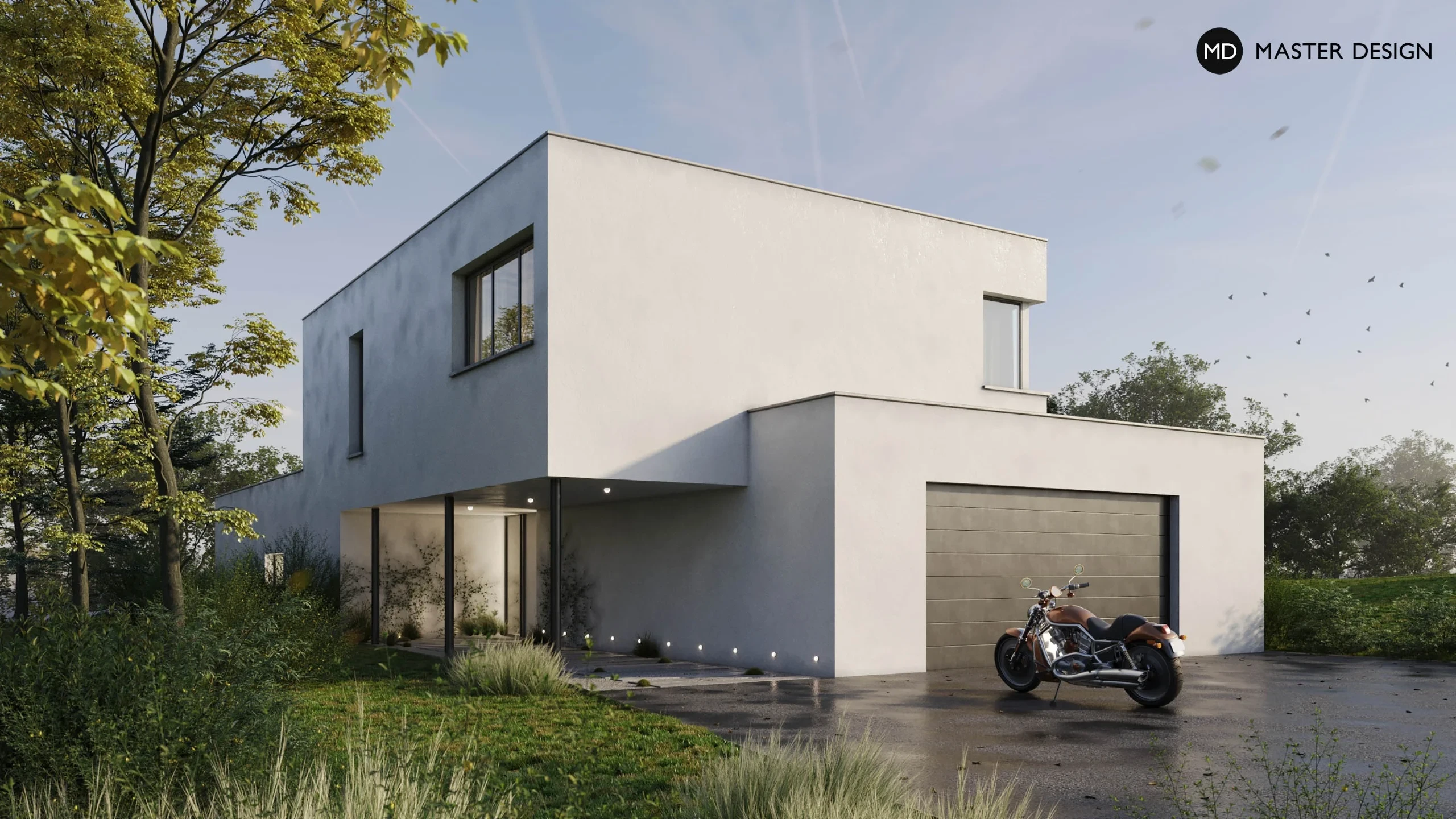 A House with Distinctive Lines and Wooden Cladding of the FacadesVrátkov - visualisation2