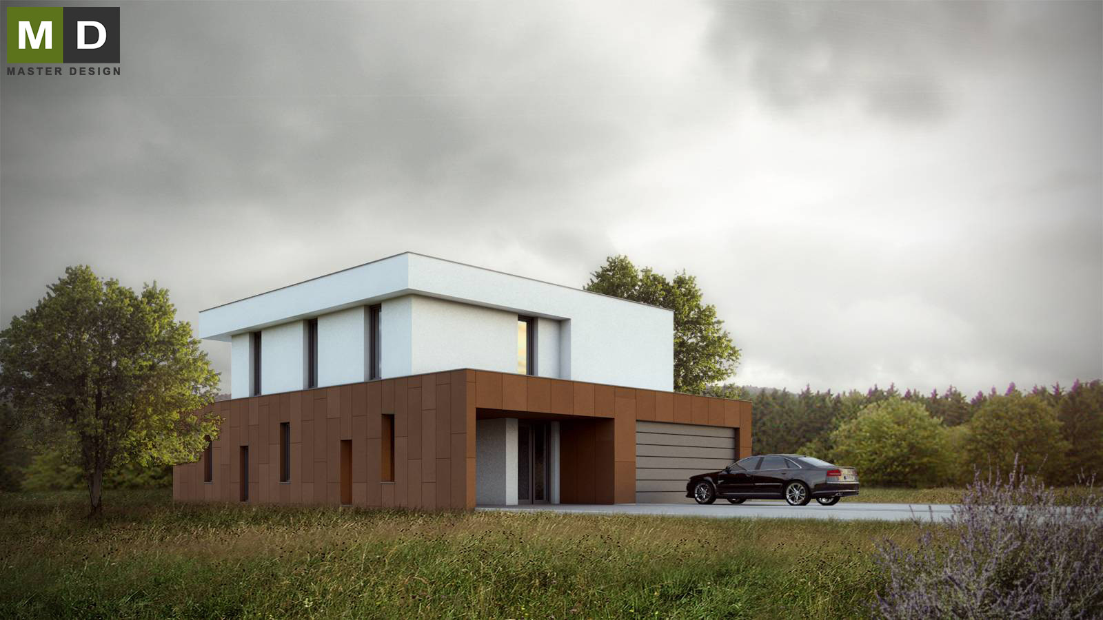 Luxury low energy house with large format tilesMalé Kyšice - visualisation3 Luxury low energy house with large format tilesMalé Kyšice - visualisation3