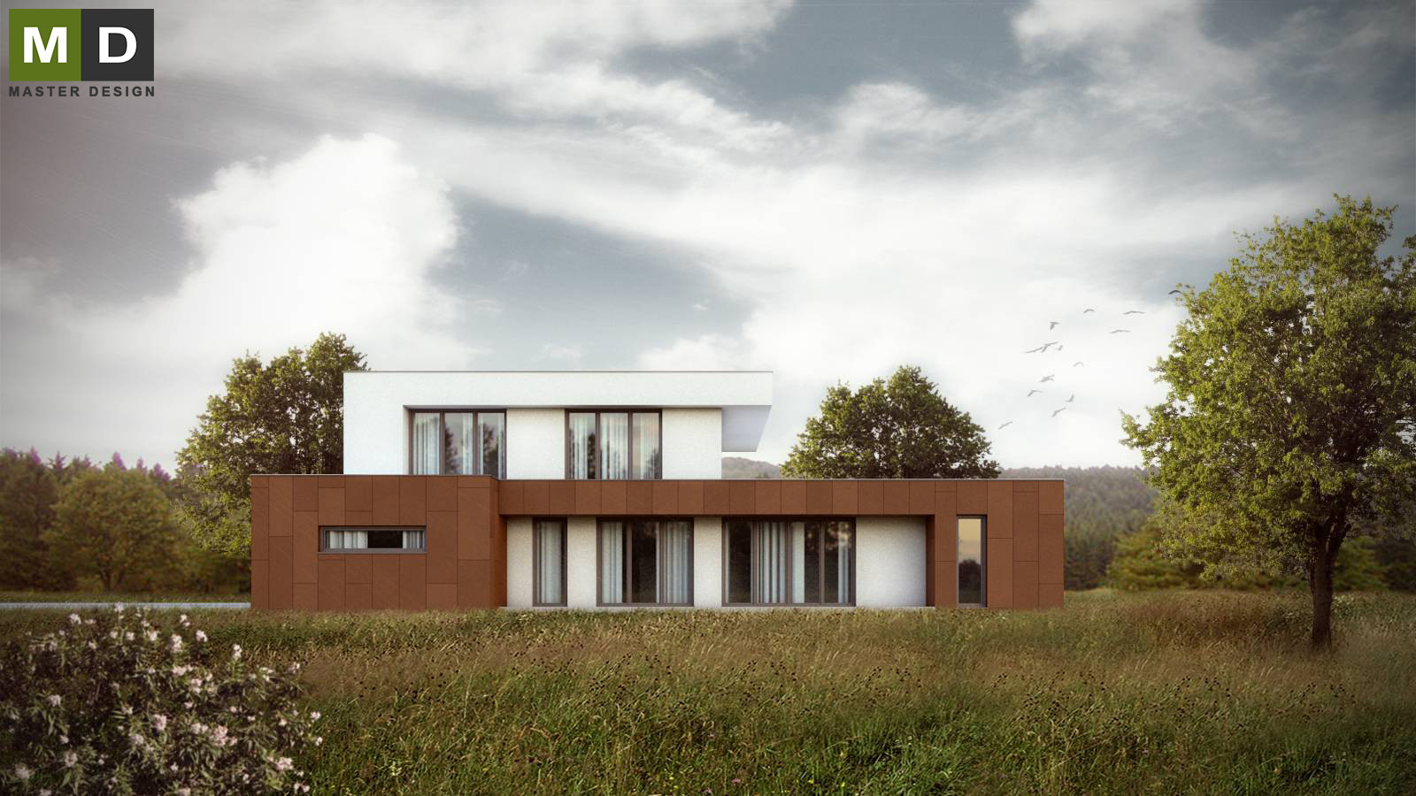 Luxury low energy house with large format tilesMalé Kyšice - visualisation4 Luxury low energy house with large format tilesMalé Kyšice - visualisation4