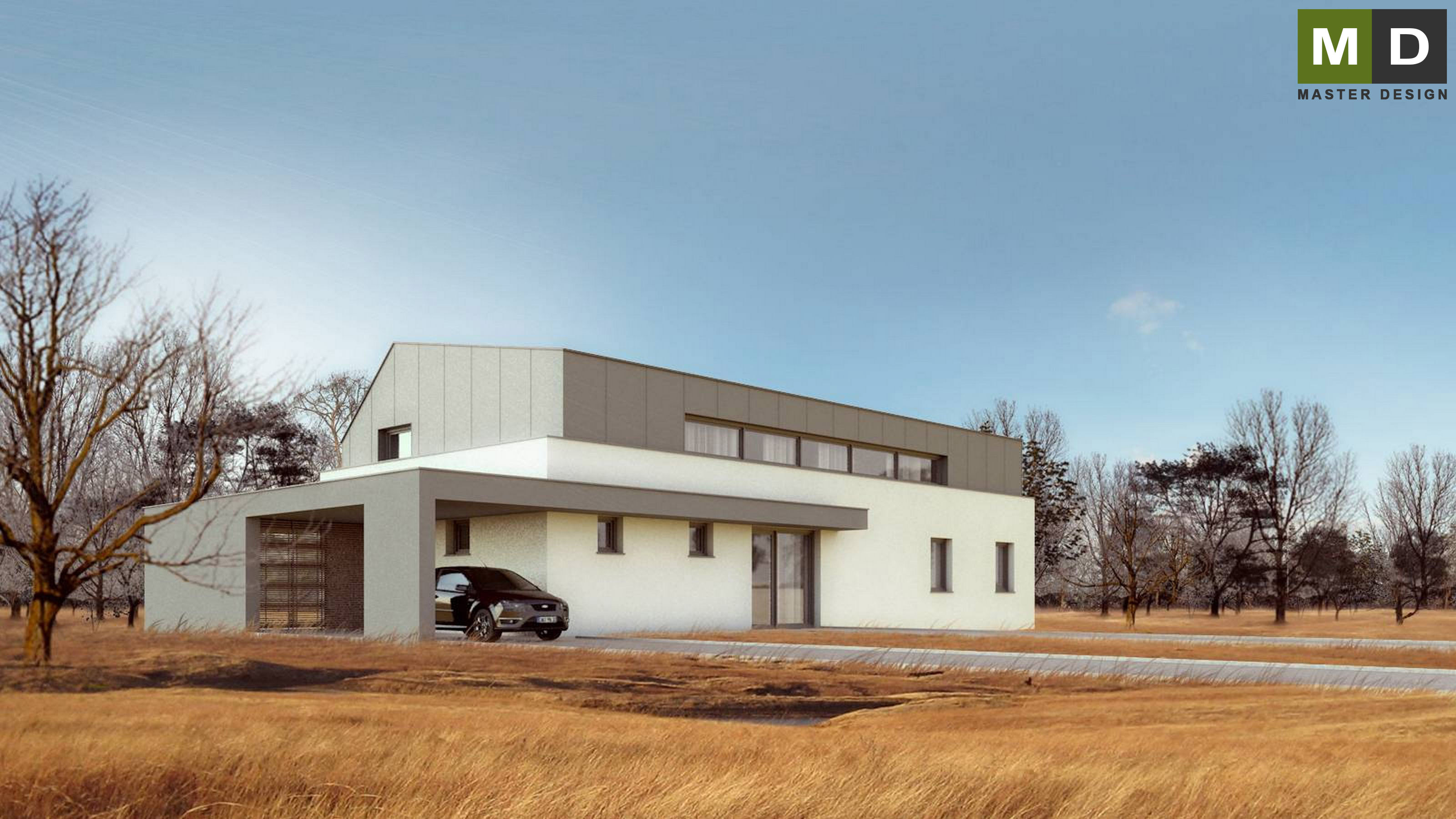 Passive house with a tin roof and facadeHluboká nad Vltavou - visualisation4 Passive house with a tin roof and facadeHluboká nad Vltavou - visualisation4