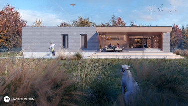 Rekonstrukce bungalovu na moderní přízemní dům s vnitřním atriem - Bradlec - hlavní vizualizace