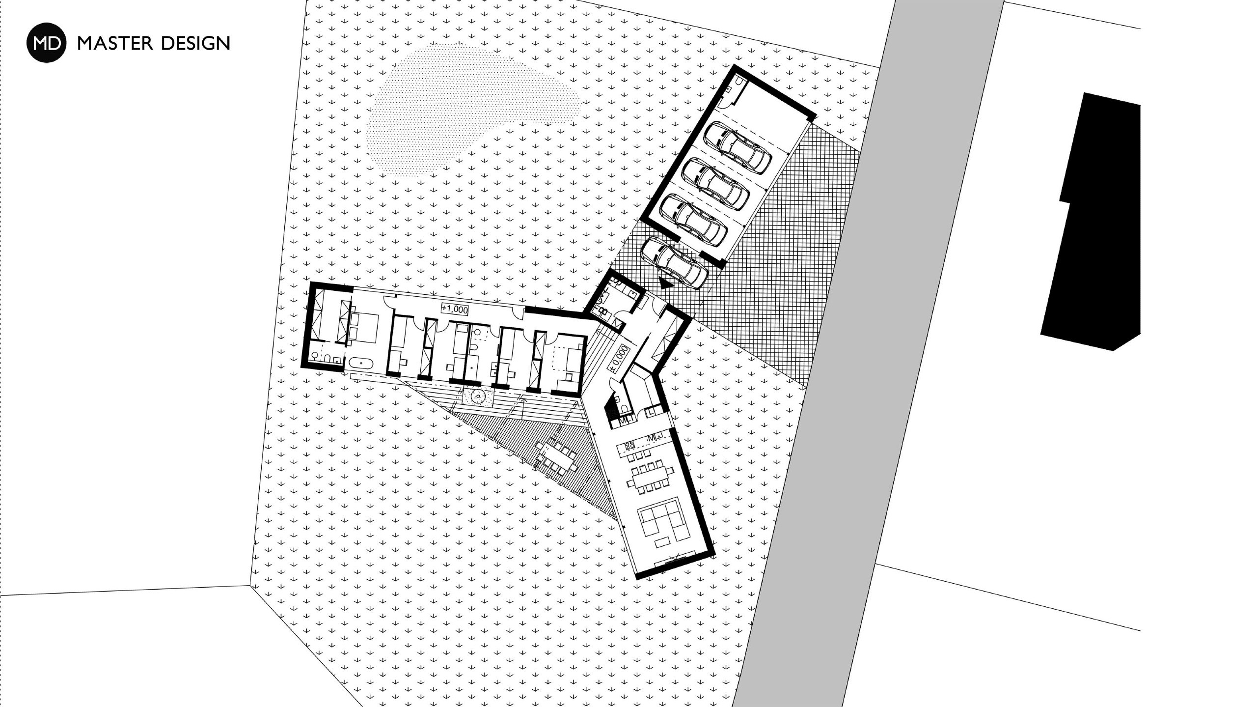 A Bungalow in the Shape of a Three-pointed StarUnhošť - visualisation4 A Bungalow in the Shape of a Three-pointed StarUnhošť - visualisation4