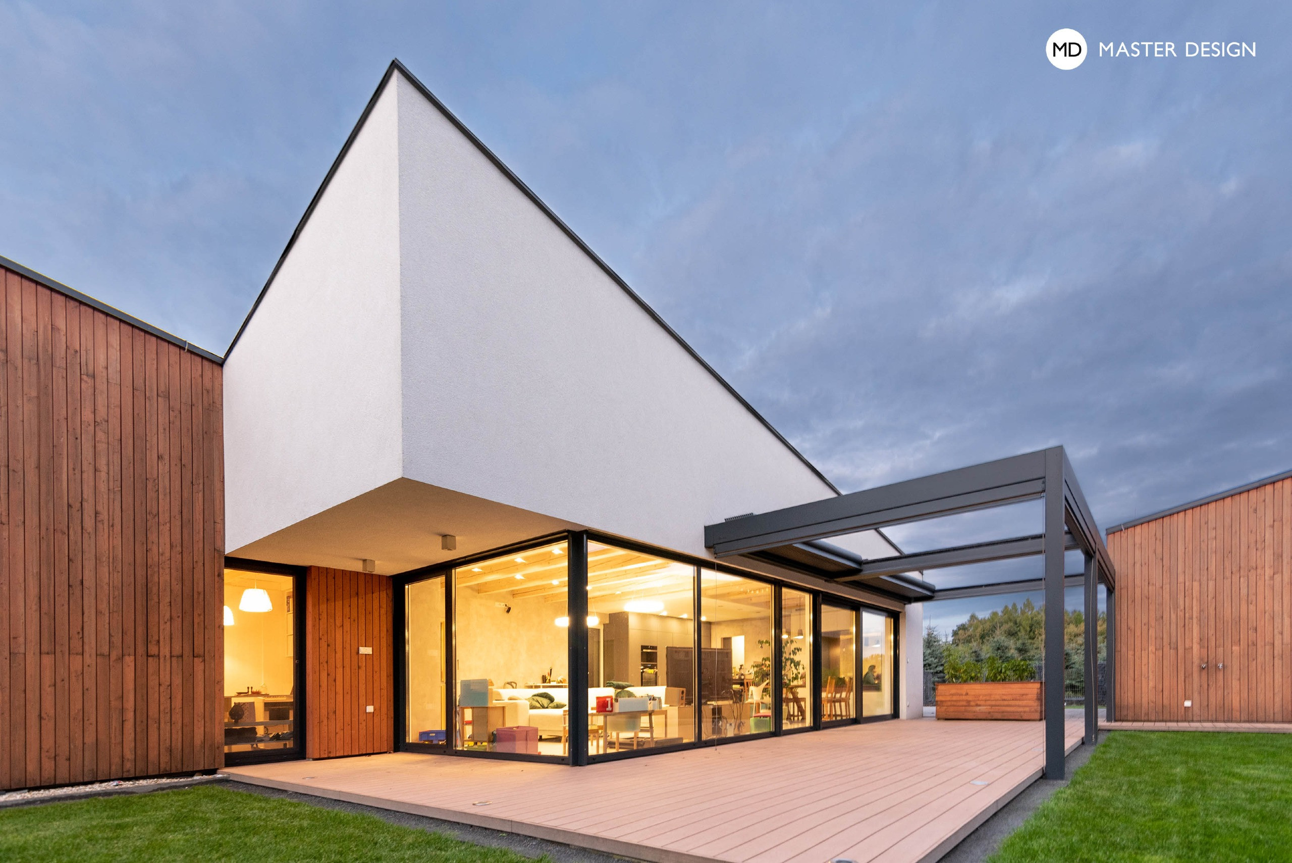 Bungalow by Forest with Wooden Cladding of the FacadesKrmelín - visualisation2 Bungalow by Forest with Wooden Cladding of the FacadesKrmelín - visualisation2