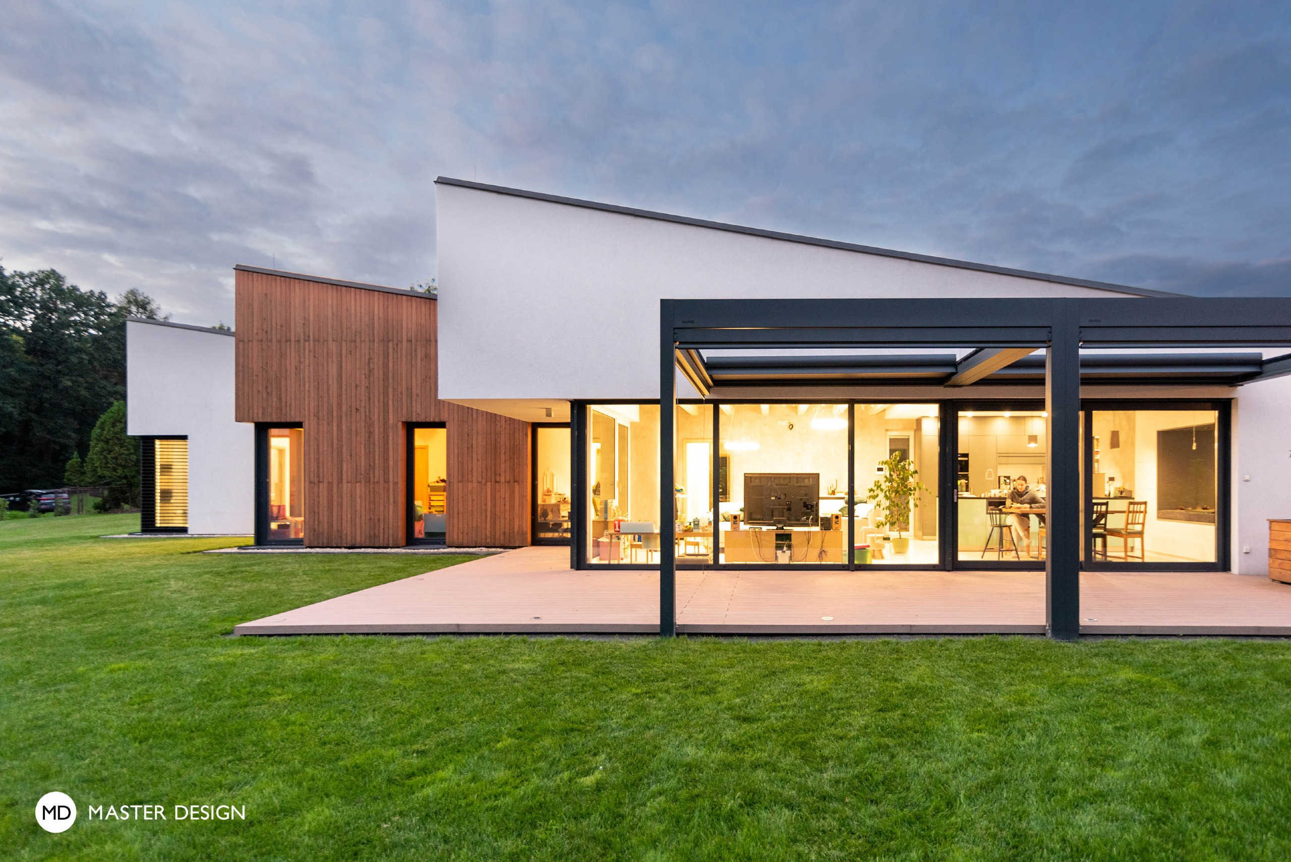 Bungalow by Forest with Wooden Cladding of the FacadesKrmelín - visualisation3 Bungalow by Forest with Wooden Cladding of the FacadesKrmelín - visualisation3