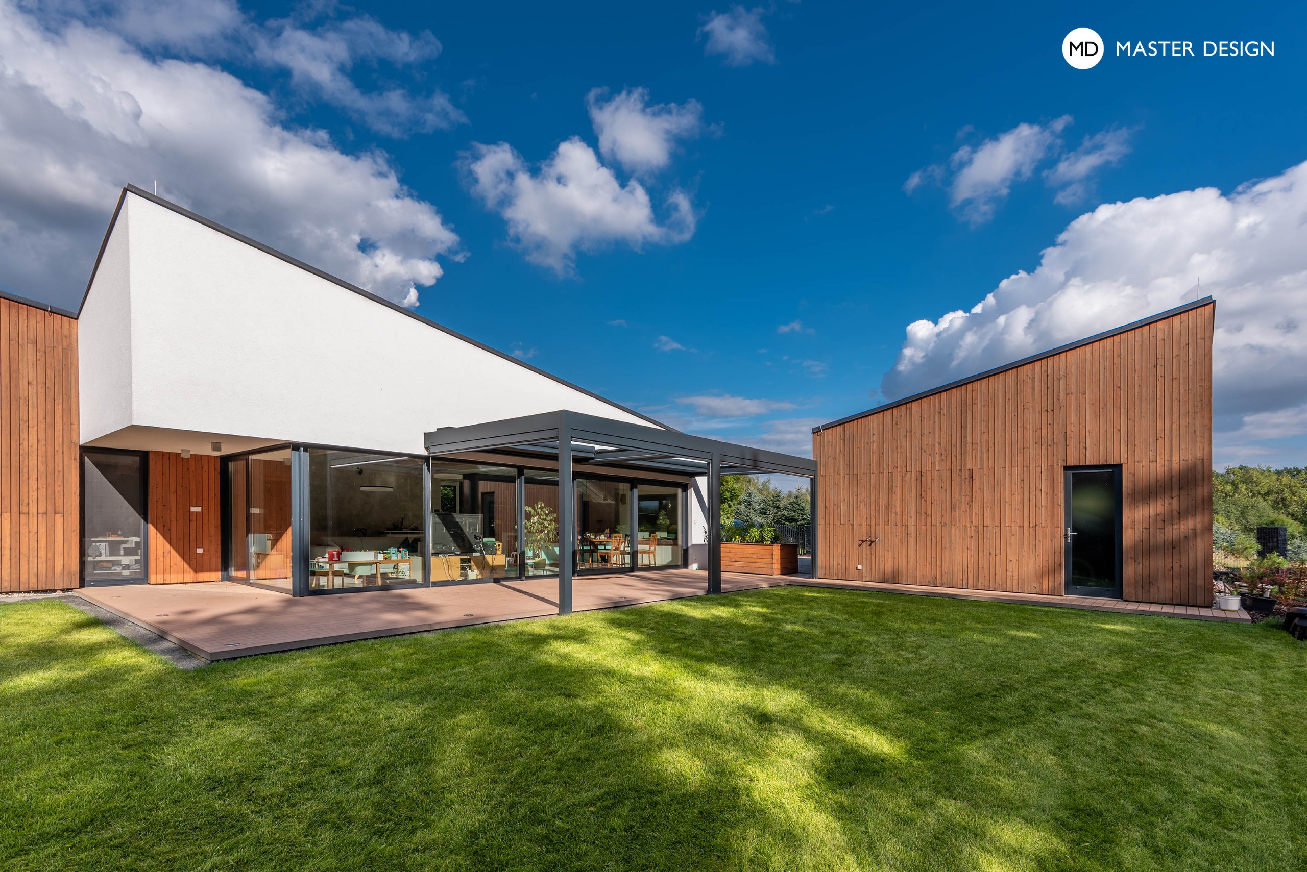 Bungalow by Forest with Wooden Cladding of the FacadesKrmelín - visualisation7
