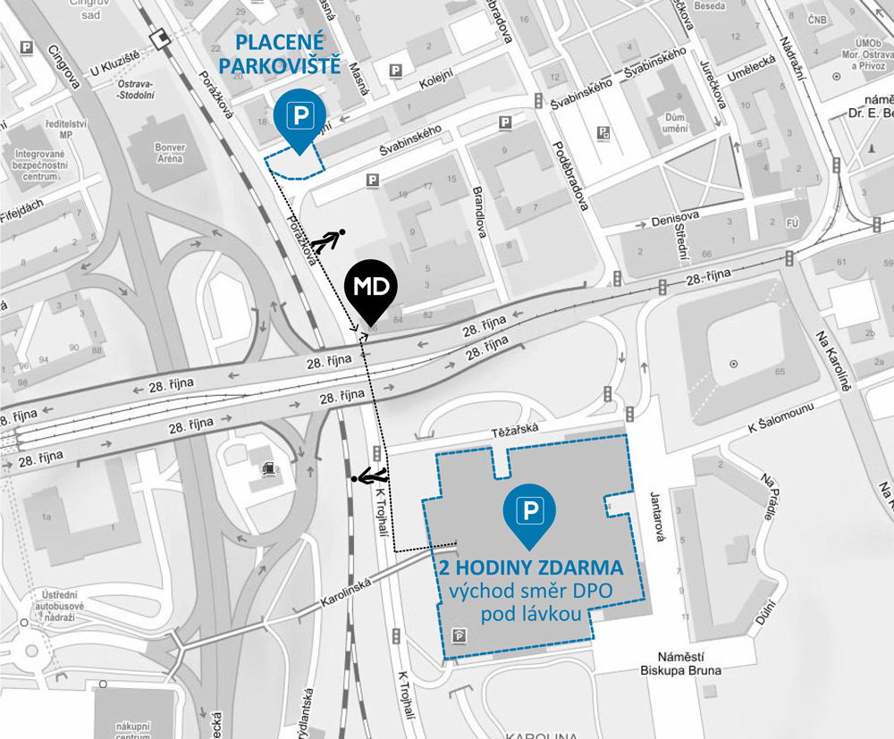 Mapa parkování v Ostravě - MASTER DESIGN