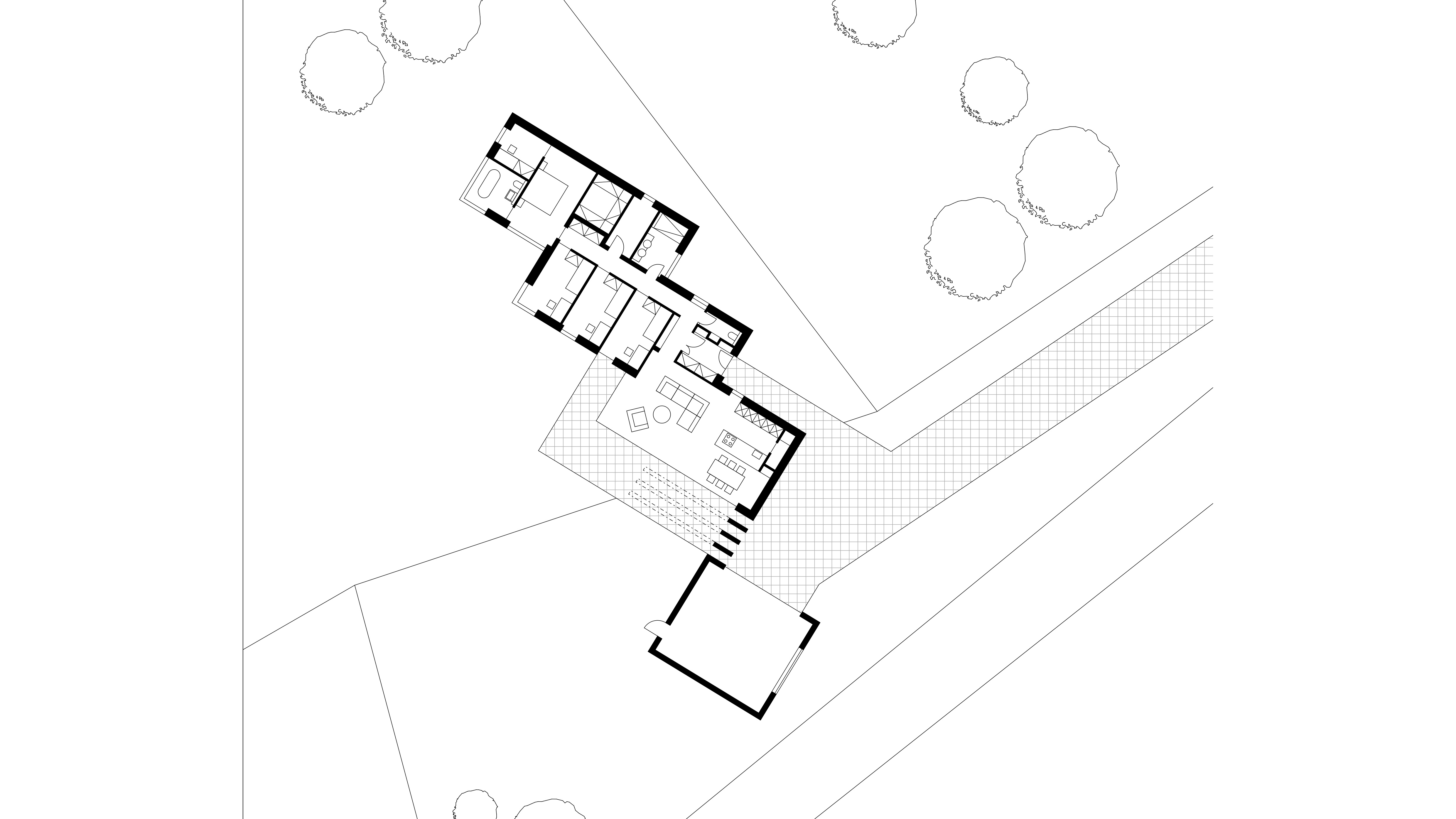 Vizualizace 5 - Netradiční designový bungalov ve tvaru stromu v blízkosti borovicového lesa - Krmelín