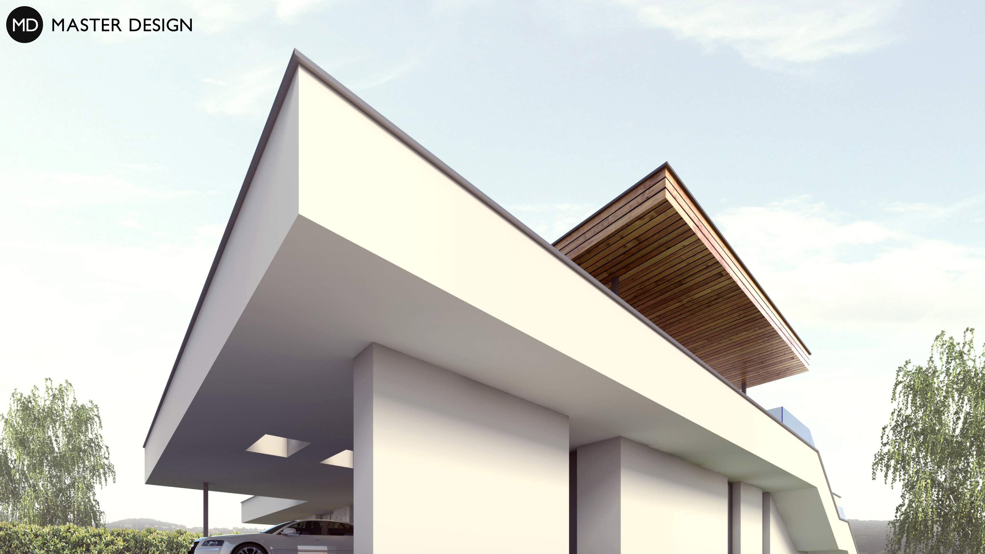 Vizualizace 4 - Bungalov ve tvaru L se střešní terasou - Levín u Berouna