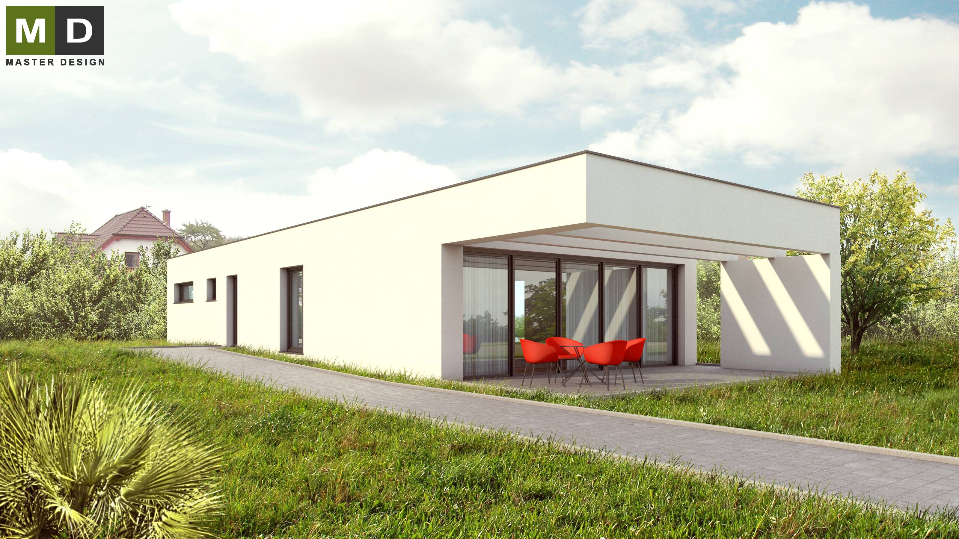 Vizualizace 1 - Malý nízkoenergetický bungalov - Odolená Voda Vizualizace 1 - Malý nízkoenergetický bungalov - Odolená Voda