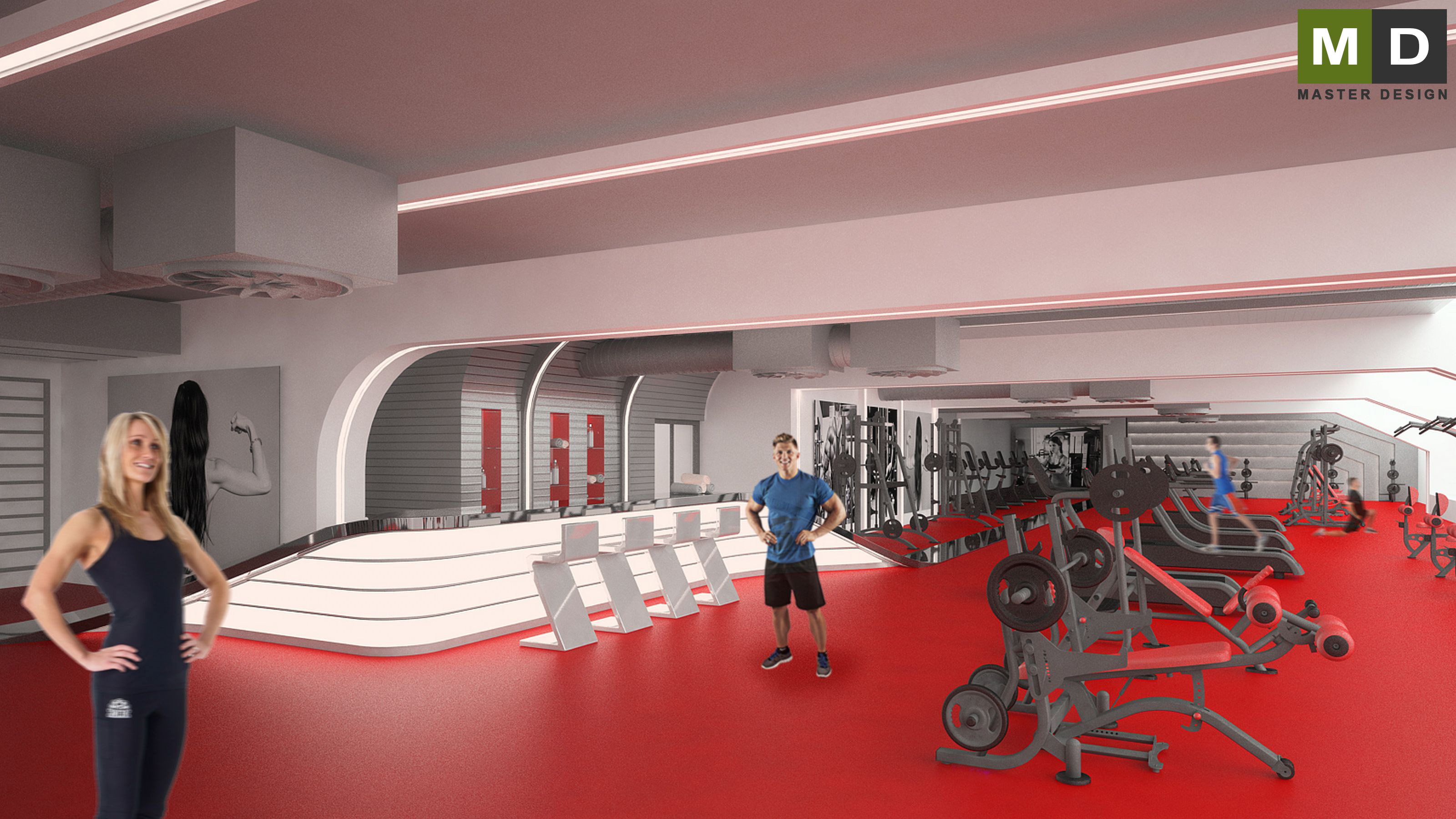 Vizualizace 6 - Interiéry fitness centra Boby - Brno