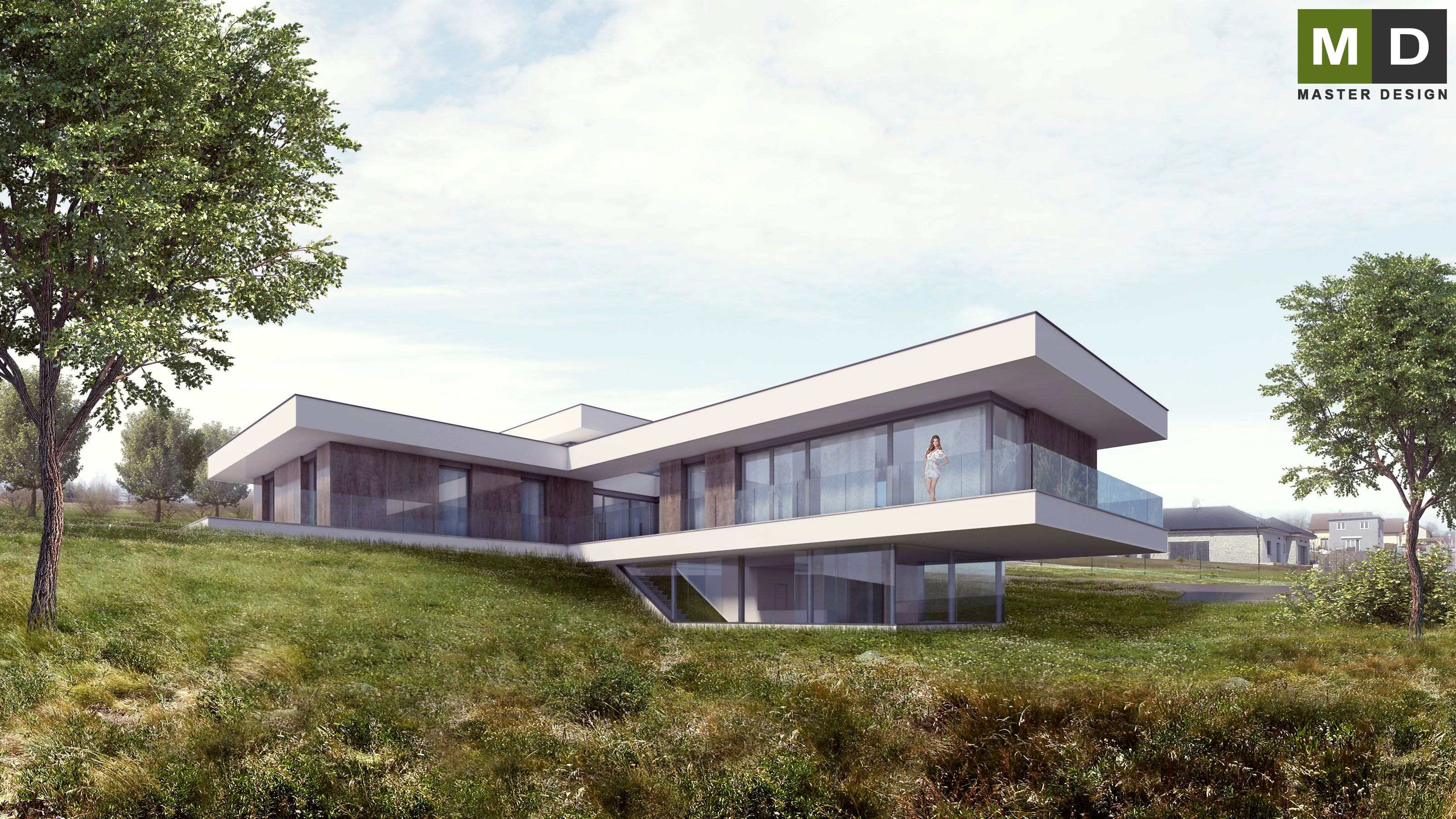 Vizualizace 3 - Luxusní nízkoenergetický dům pro hokejstu s konzolou na party terasou - Klimkovice
