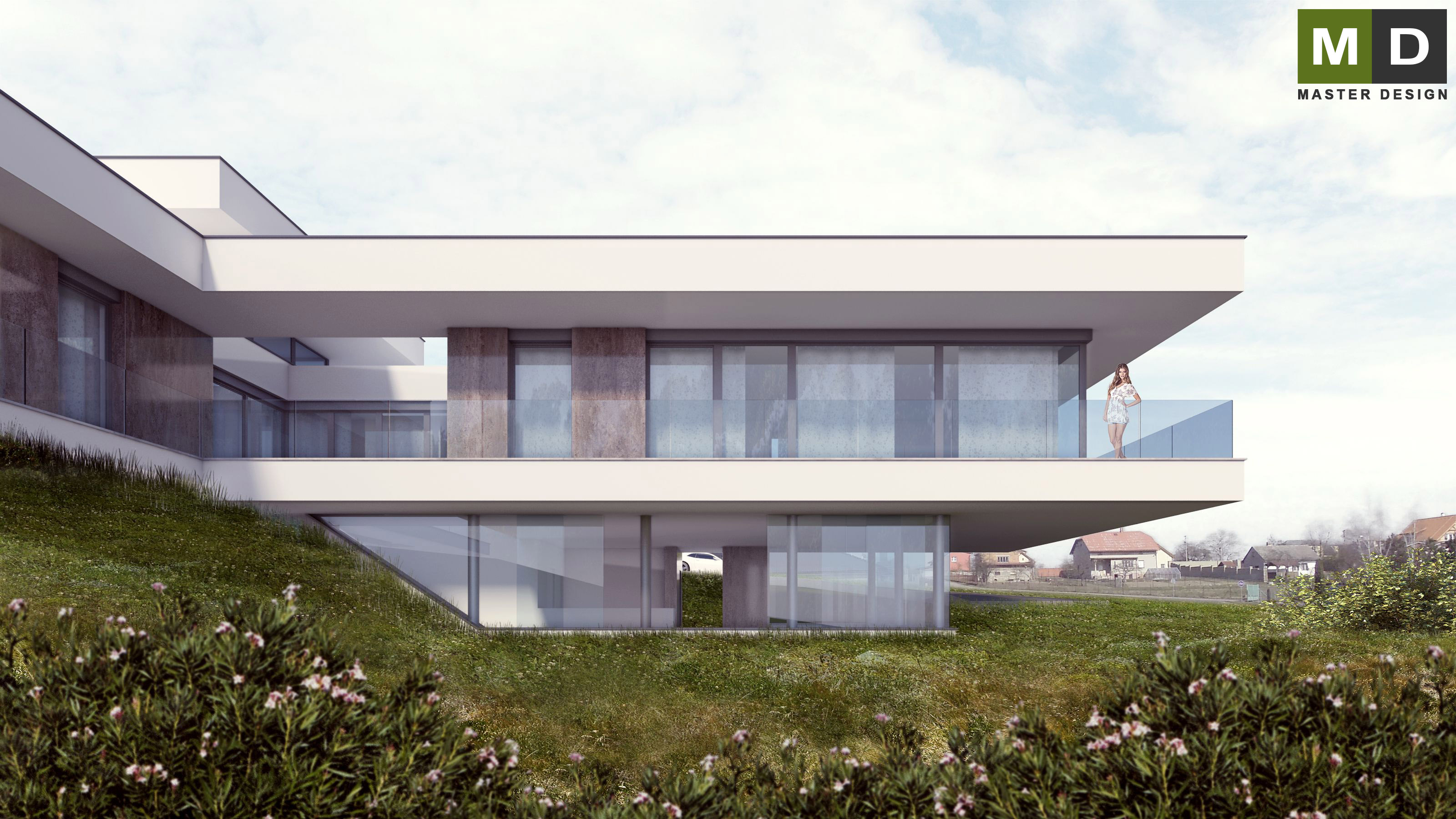 Vizualizace 4 - Luxusní nízkoenergetický dům pro hokejstu s konzolou na party terasou - Klimkovice