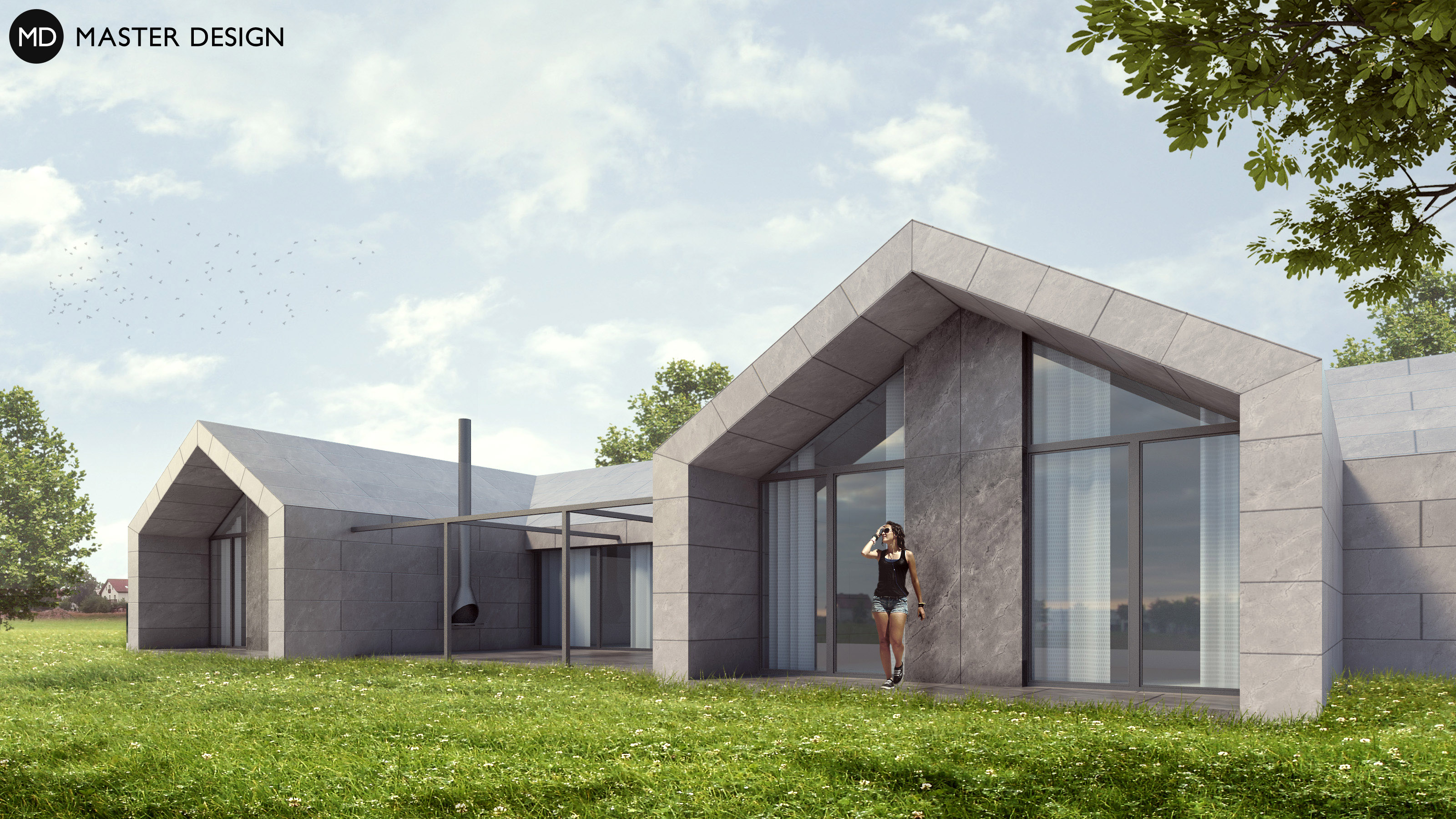 Vizualizace 2 - Kompaktní luxusní bungalov se sedlovým zastřešením - Klokoty Tábor Vizualizace 2 - Kompaktní luxusní bungalov se sedlovým zastřešením - Klokoty Tábor