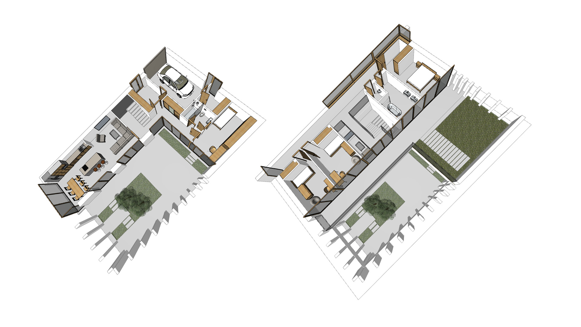 Vizualizace 4 - Koncept kompaktního dvoupatrového domu s átriem - 11