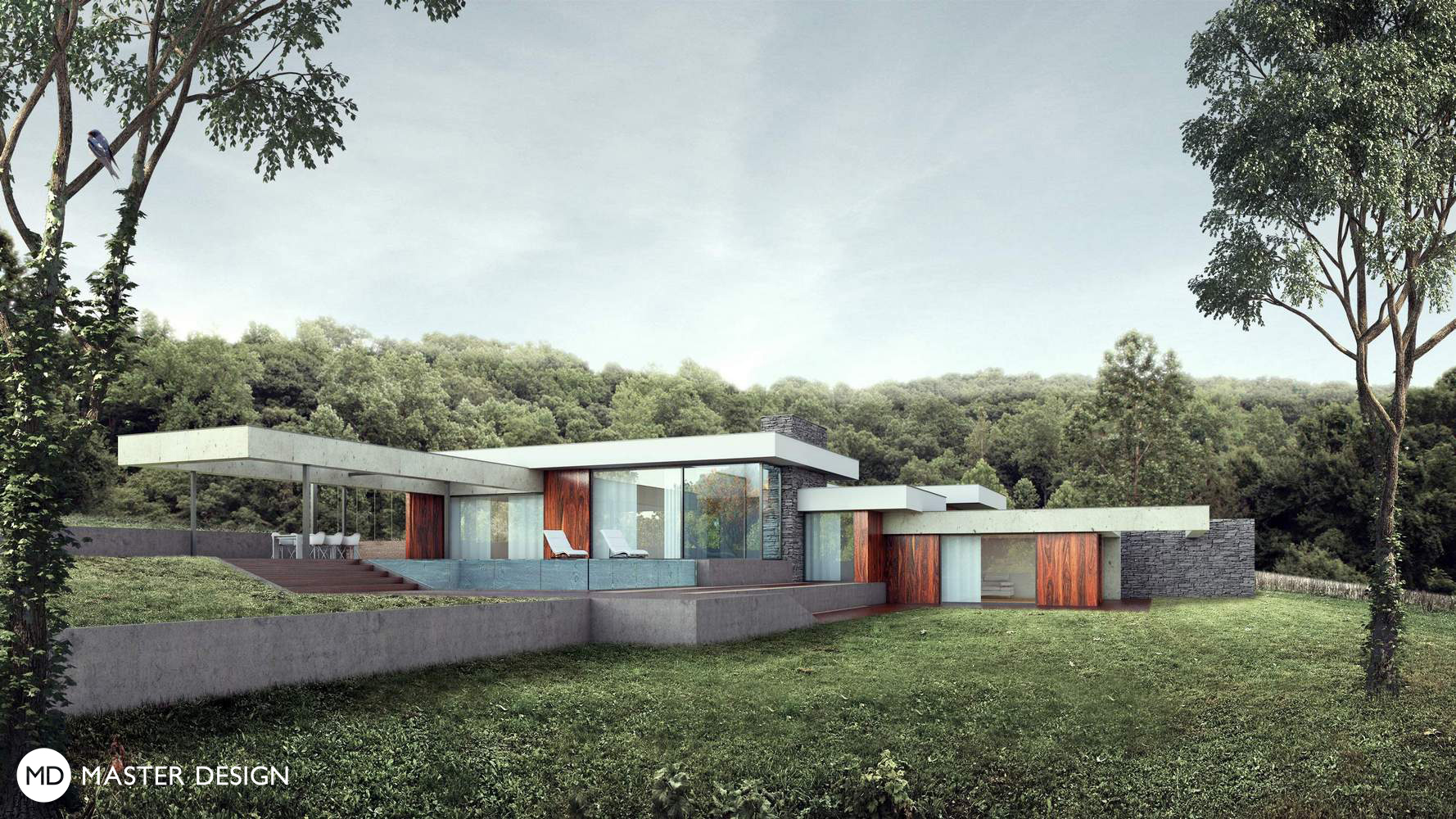 Vizualizace 2 - Koncept luxusního rodinného domu - 01
