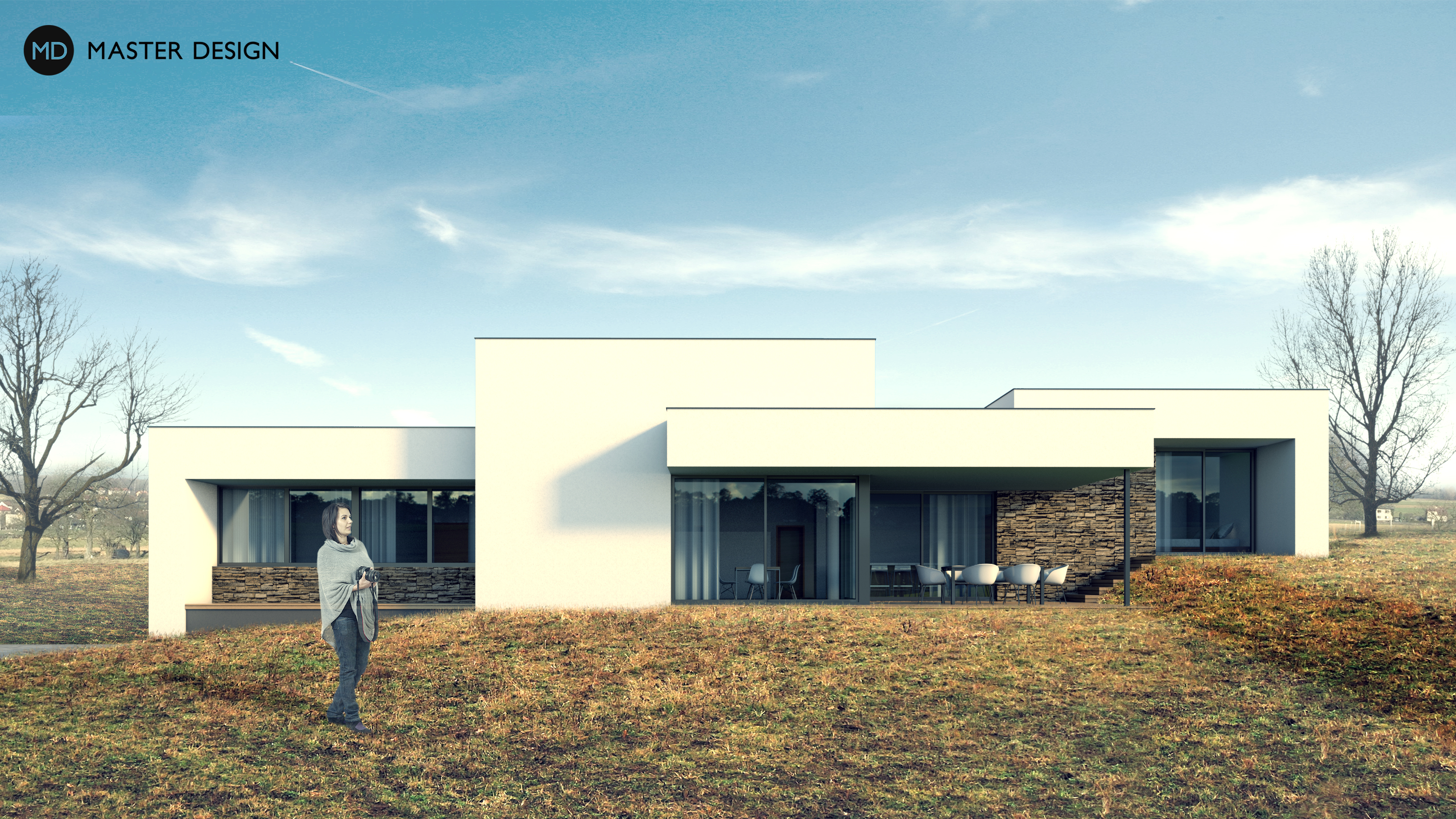 Vizualizace 1 - Atypický víceúrovňový bungalov pro právníka - Krmelín Vizualizace 1 - Atypický víceúrovňový bungalov pro právníka - Krmelín