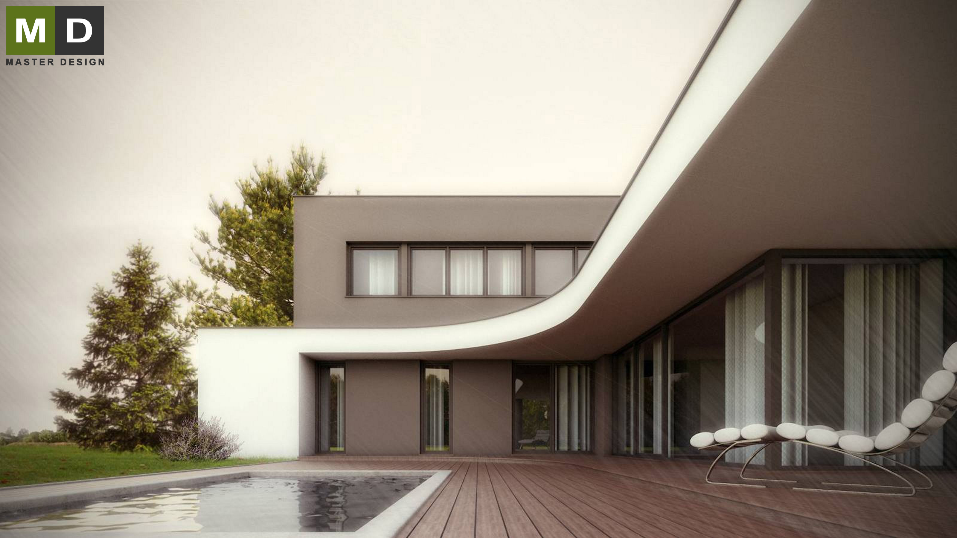 Vizualizace 4 - Luxusní nízkoenergetický dům do L se zelenou střechou - Zlín