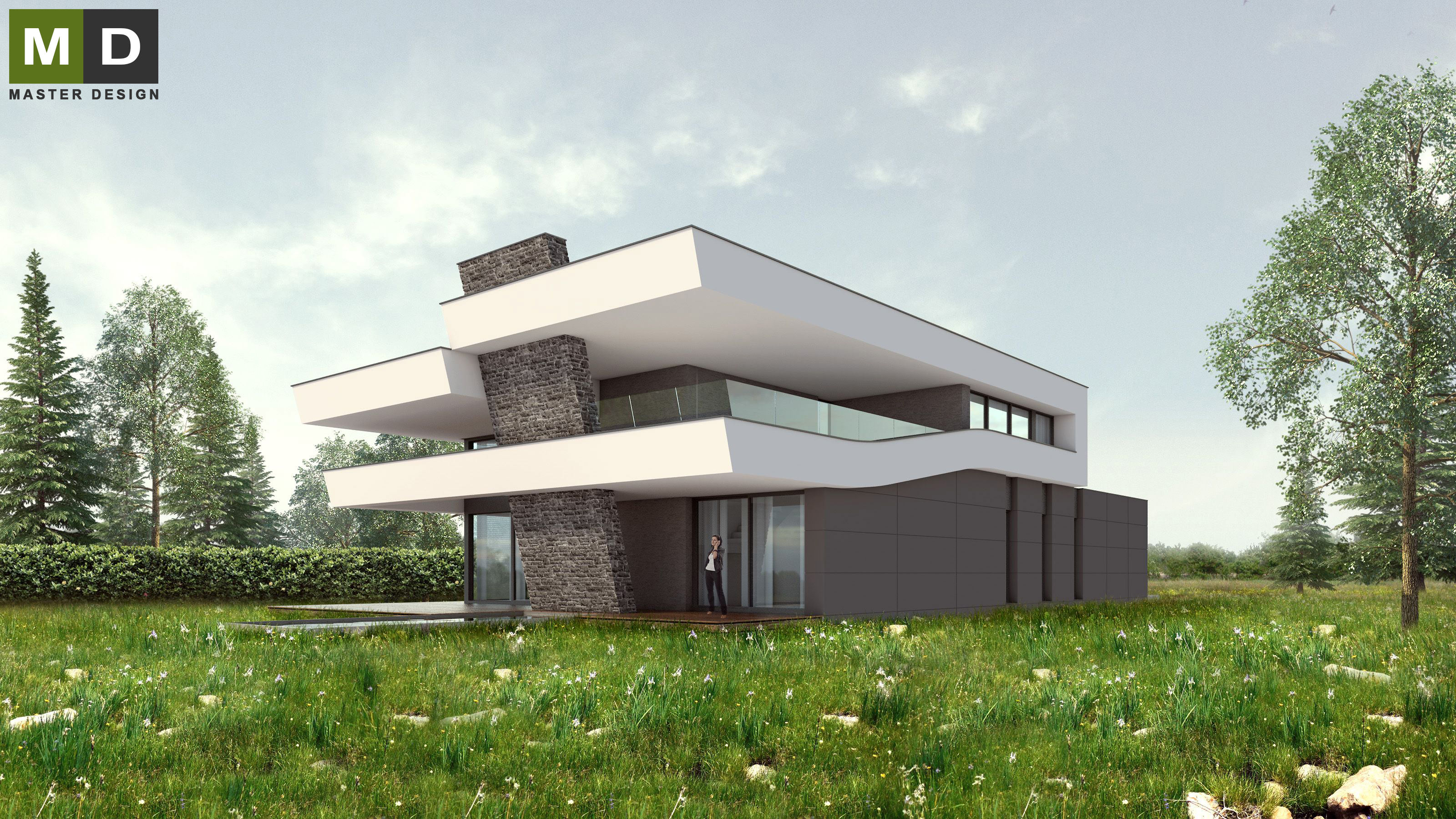 Vizualizace  - Luxusní dvoupodlažní dům s designovou stavební konstrukcí - Malé Kyšice