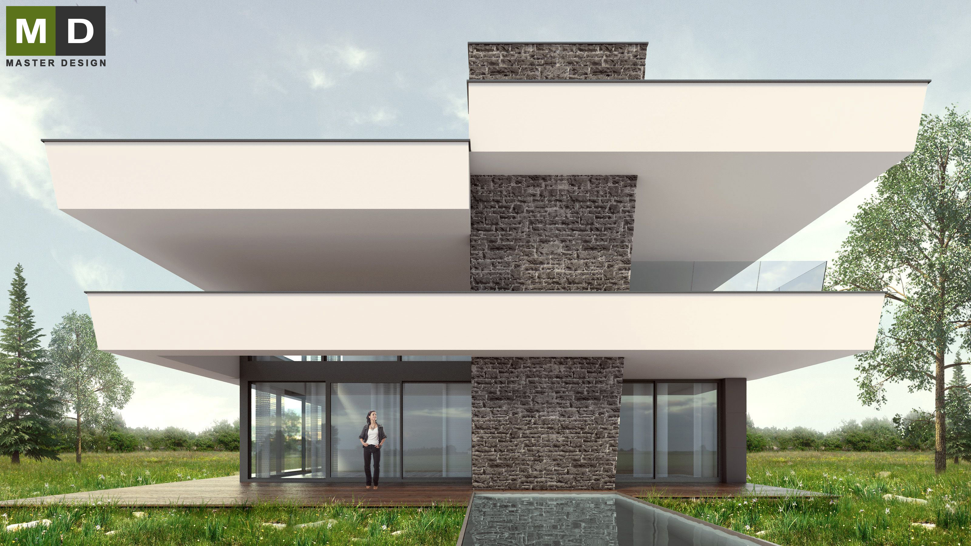 Vizualizace 2 - Luxusní dvoupodlažní dům s designovou stavební konstrukcí - Malé Kyšice