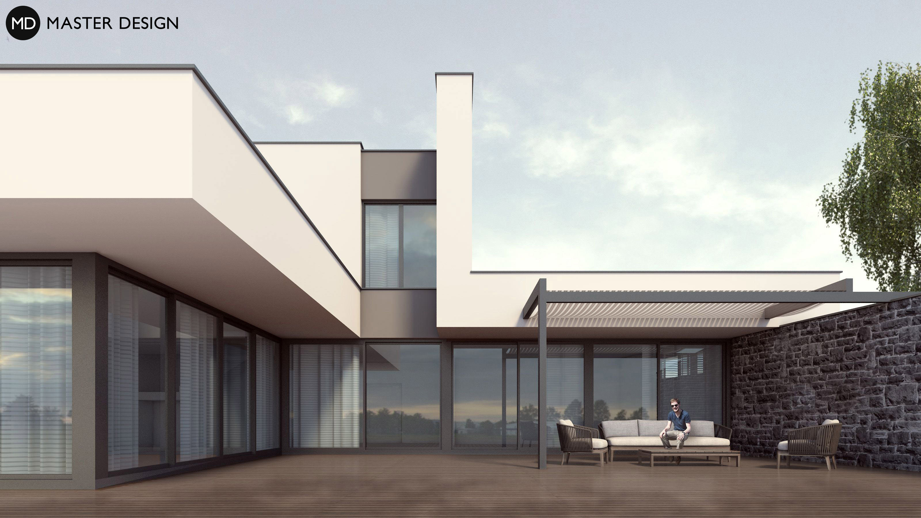 Vizualizace 3 - Luxusní třípodlažní dům pro super chlapa s interiérovým bazénem a saunou - Tovéř u Olomouce