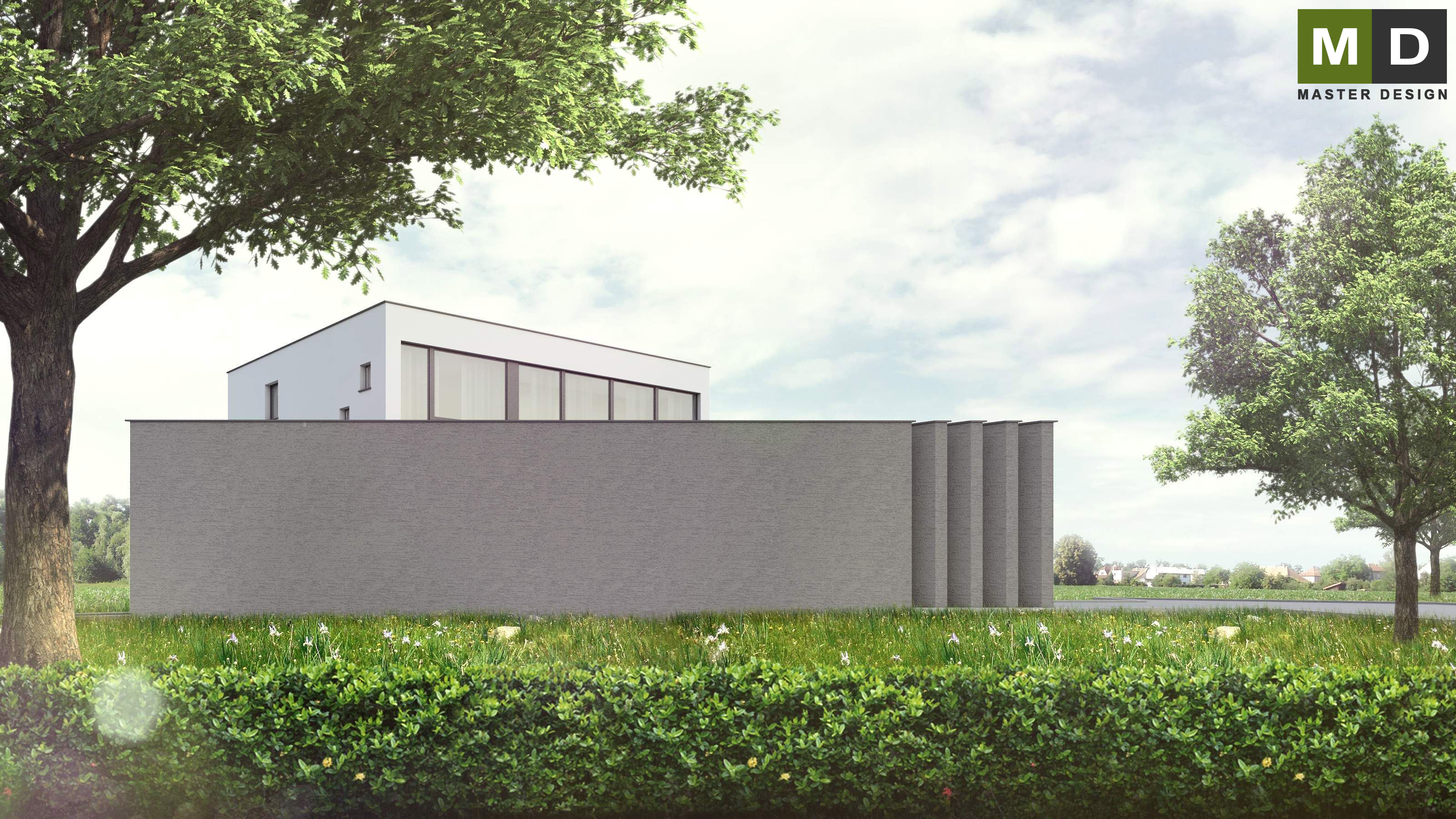 Vizualizace 3 - Moderní ekonomický dům z kontejnerů s krytou terasou - Lázně Bohdaneč