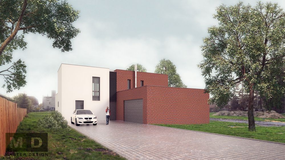 Vizualizace 3 - Nízkoenergetický dům s cihelným obkladem - Polanka nad Odrou Vizualizace 3 - Nízkoenergetický dům s cihelným obkladem - Polanka nad Odrou
