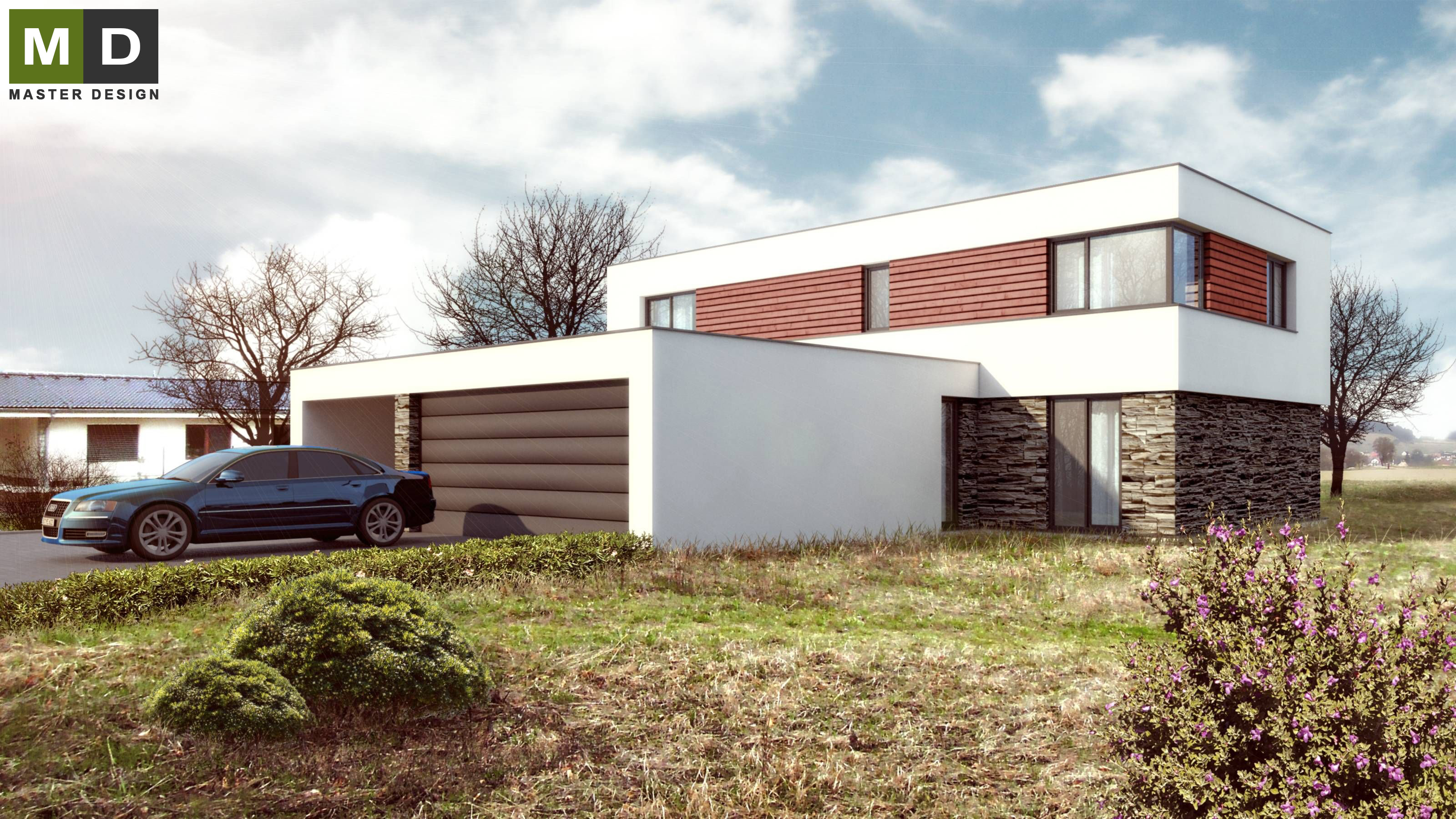 Vizualizace 3 - Luxusní nízkoenergetický dům s plochou střechou - Zlín Vizualizace 3 - Luxusní nízkoenergetický dům s plochou střechou - Zlín
