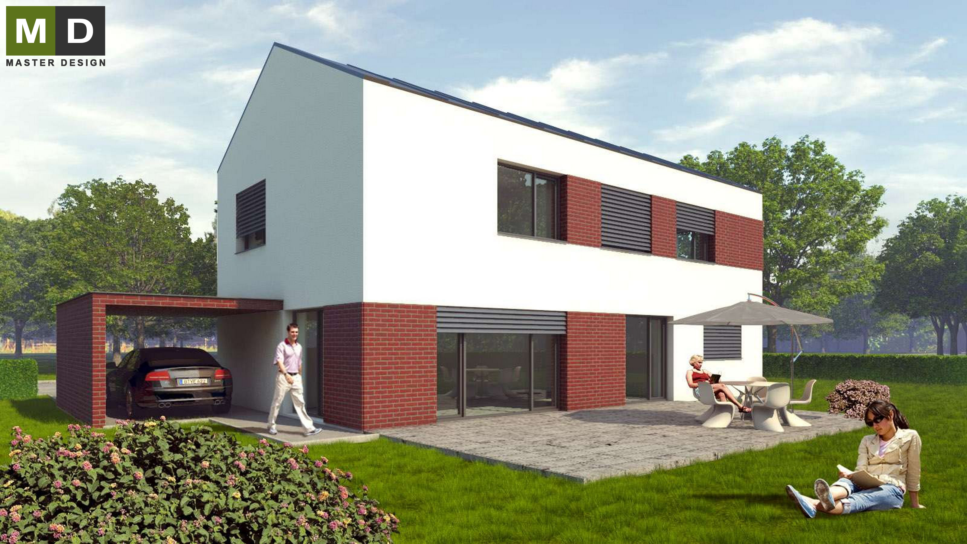 Vizualizace 1 - Typová pasivní dřevostavba se sedlovou střechou - Developerský projekt Vizualizace 1 - Typová pasivní dřevostavba se sedlovou střechou - Developerský projekt