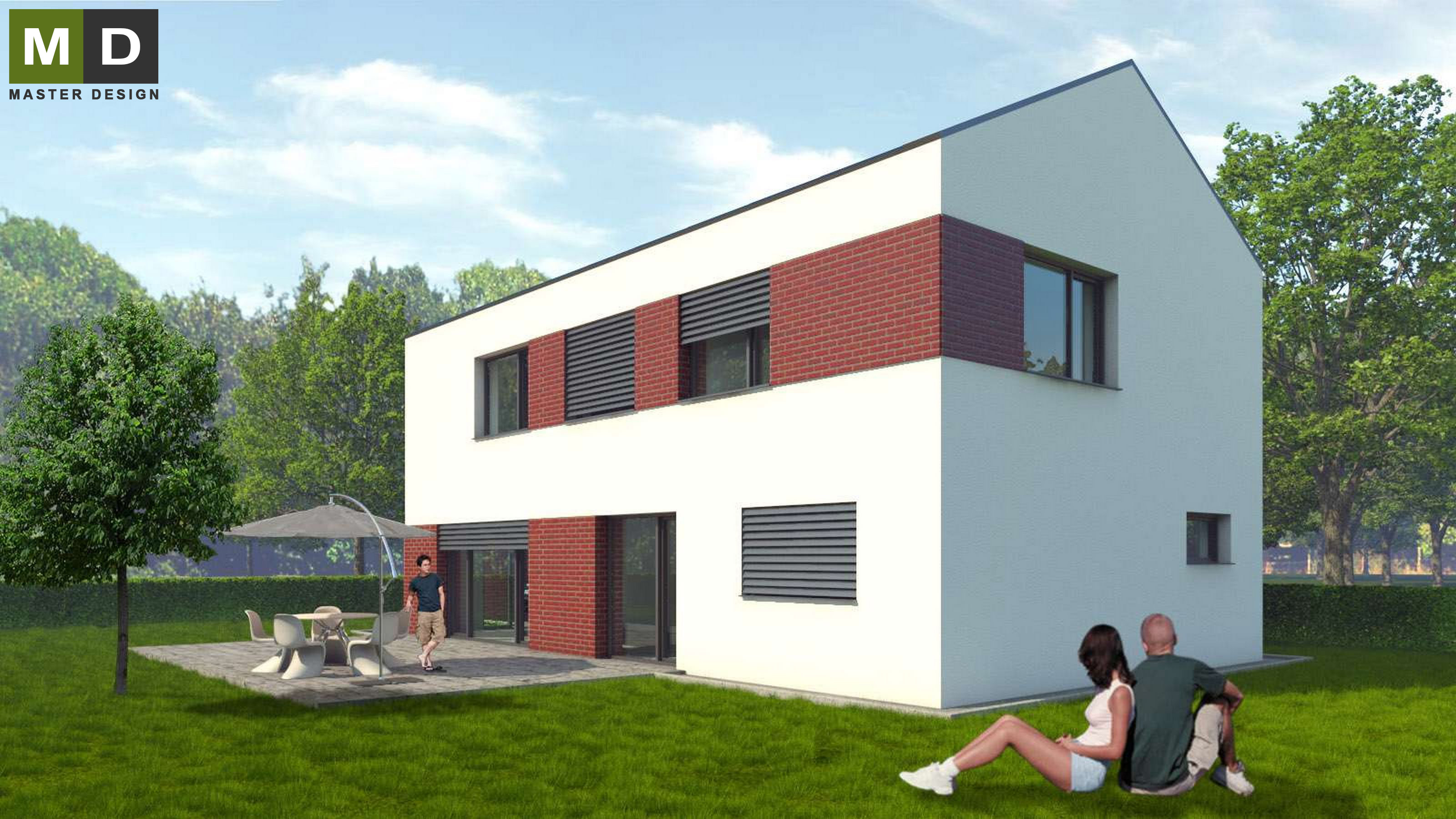 Vizualizace 3 - Typová pasivní dřevostavba se sedlovou střechou - Developerský projekt Vizualizace 3 - Typová pasivní dřevostavba se sedlovou střechou - Developerský projekt