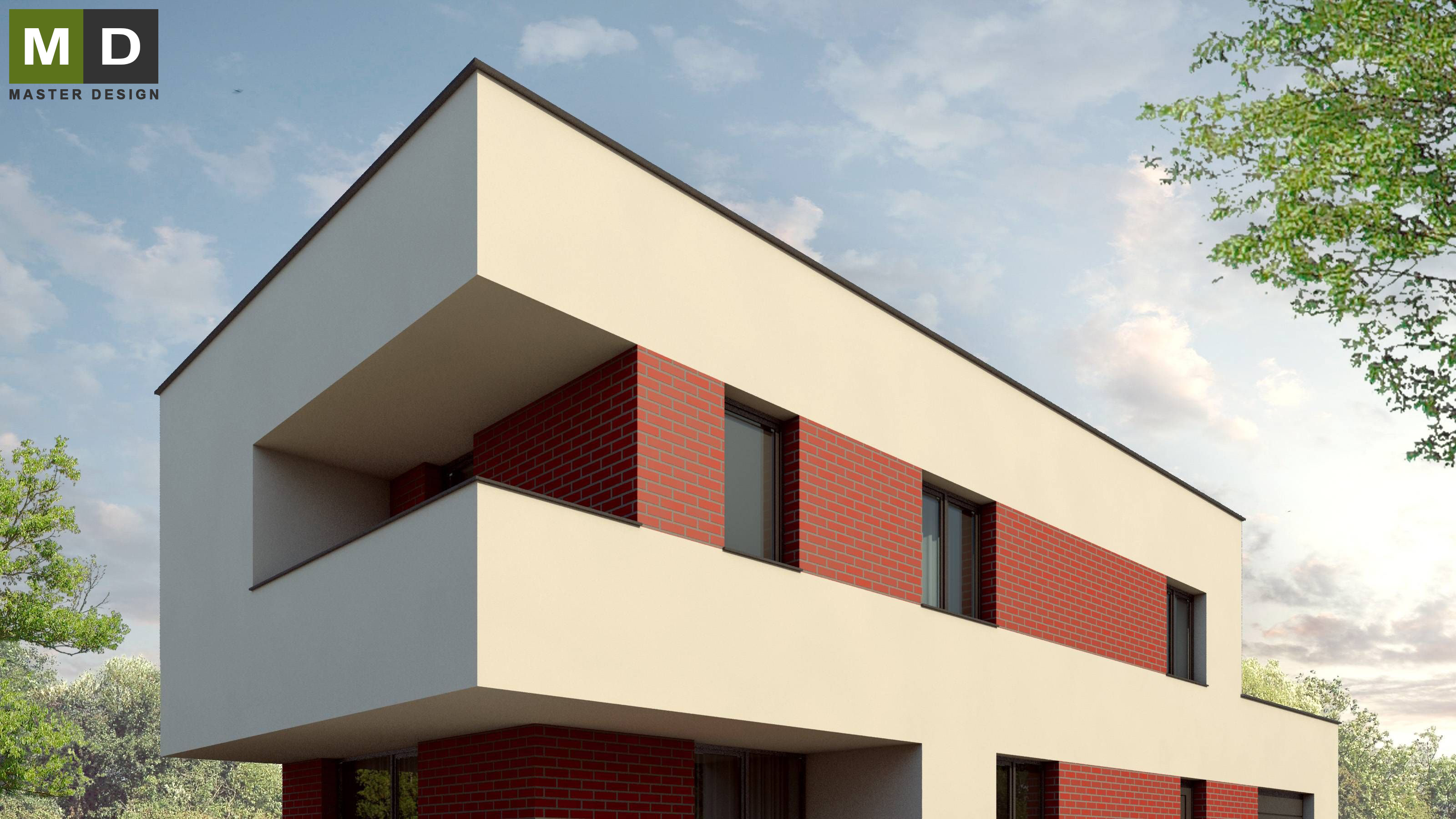 Vizualizace 1 - Elegantní pasivní dům s balkónem a garáží - Orlová Vizualizace 1 - Elegantní pasivní dům s balkónem a garáží - Orlová