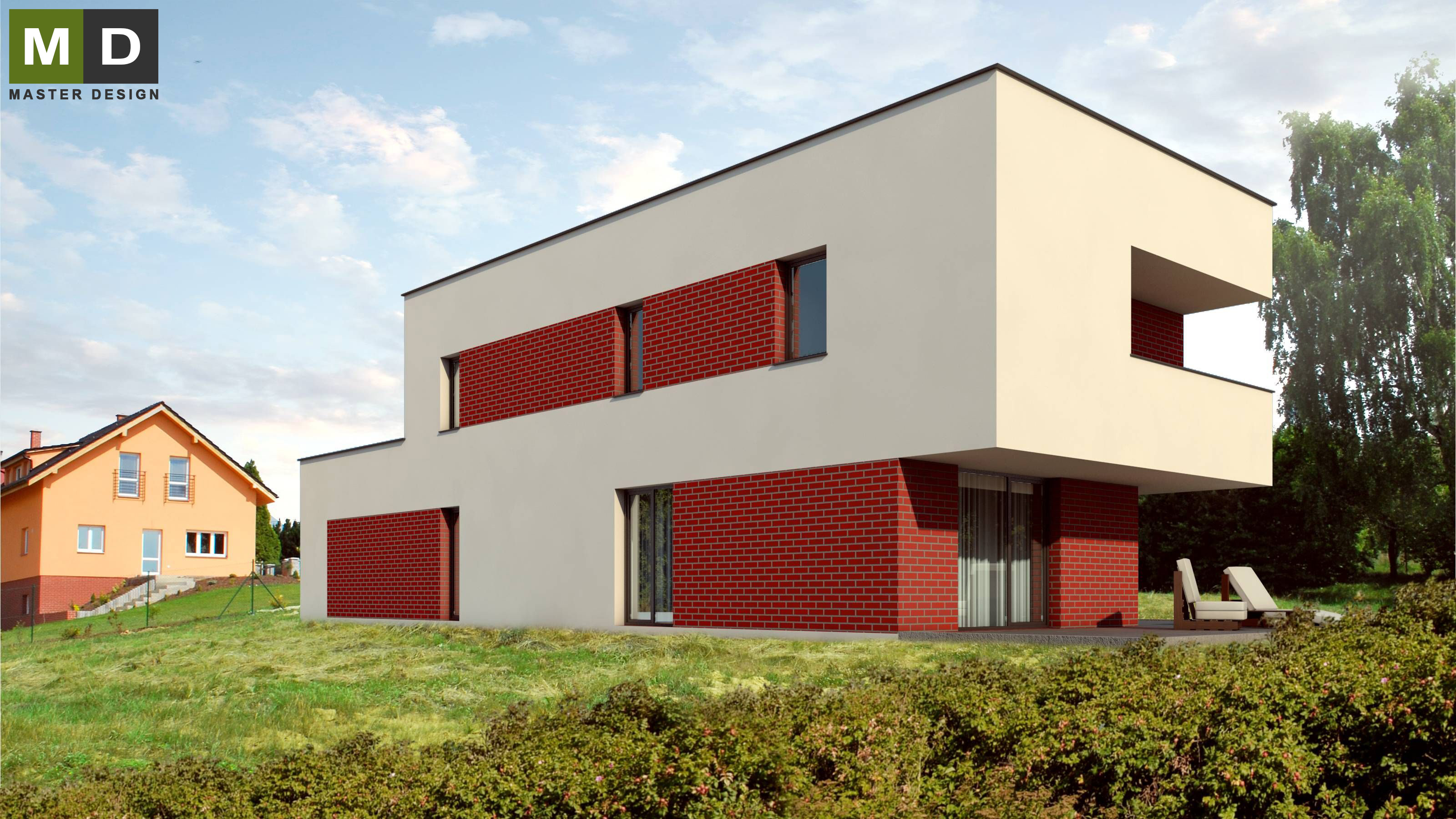 Vizualizace 2 - Elegantní pasivní dům s balkónem a garáží - Orlová Vizualizace 2 - Elegantní pasivní dům s balkónem a garáží - Orlová