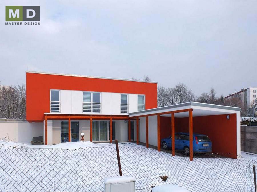 Vizualizace 9 - Realizace - Malý ekonomický dům do L s podkrovím objímající zahradu Ostrava Pustkovec