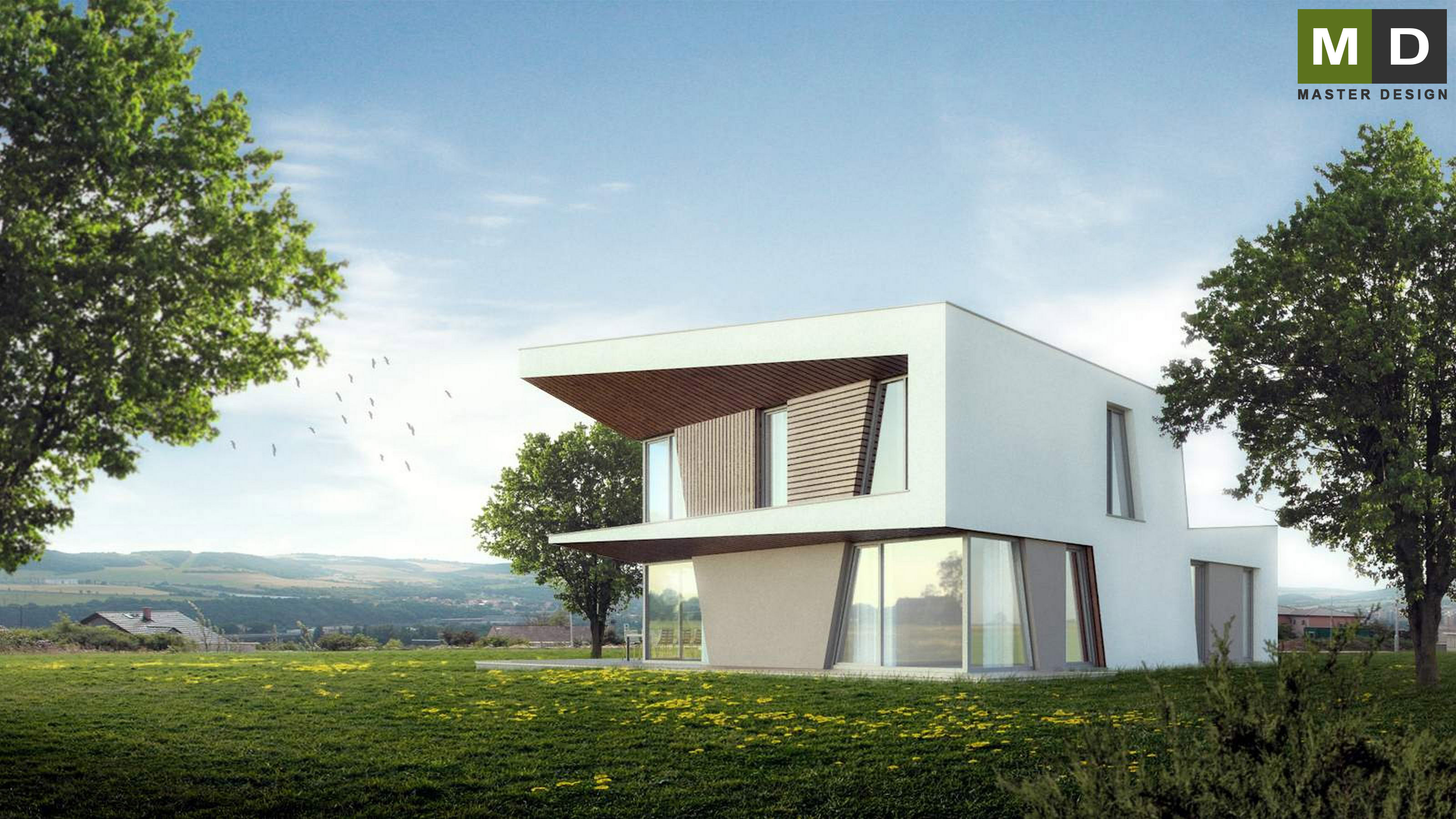 Vizualizace 4 - Nízkoenergetický dvoupatrový dům s výrazným stíněním - Beroun Vizualizace 4 - Nízkoenergetický dvoupatrový dům s výrazným stíněním - Beroun