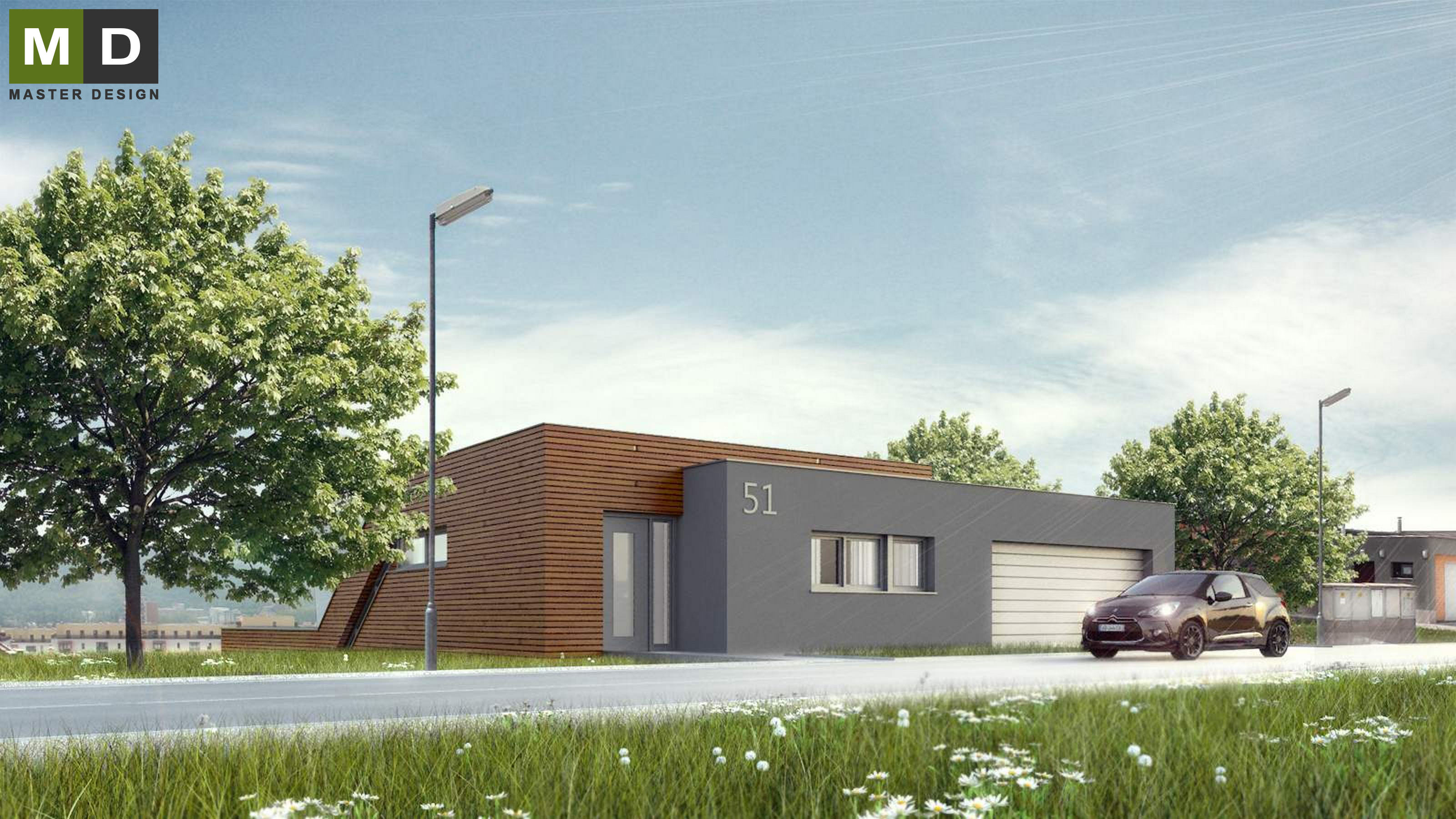 Vizualizace 2 - Nízkoenergetický atypický dům ve svahu - Beroun Vizualizace 2 - Nízkoenergetický atypický dům ve svahu - Beroun