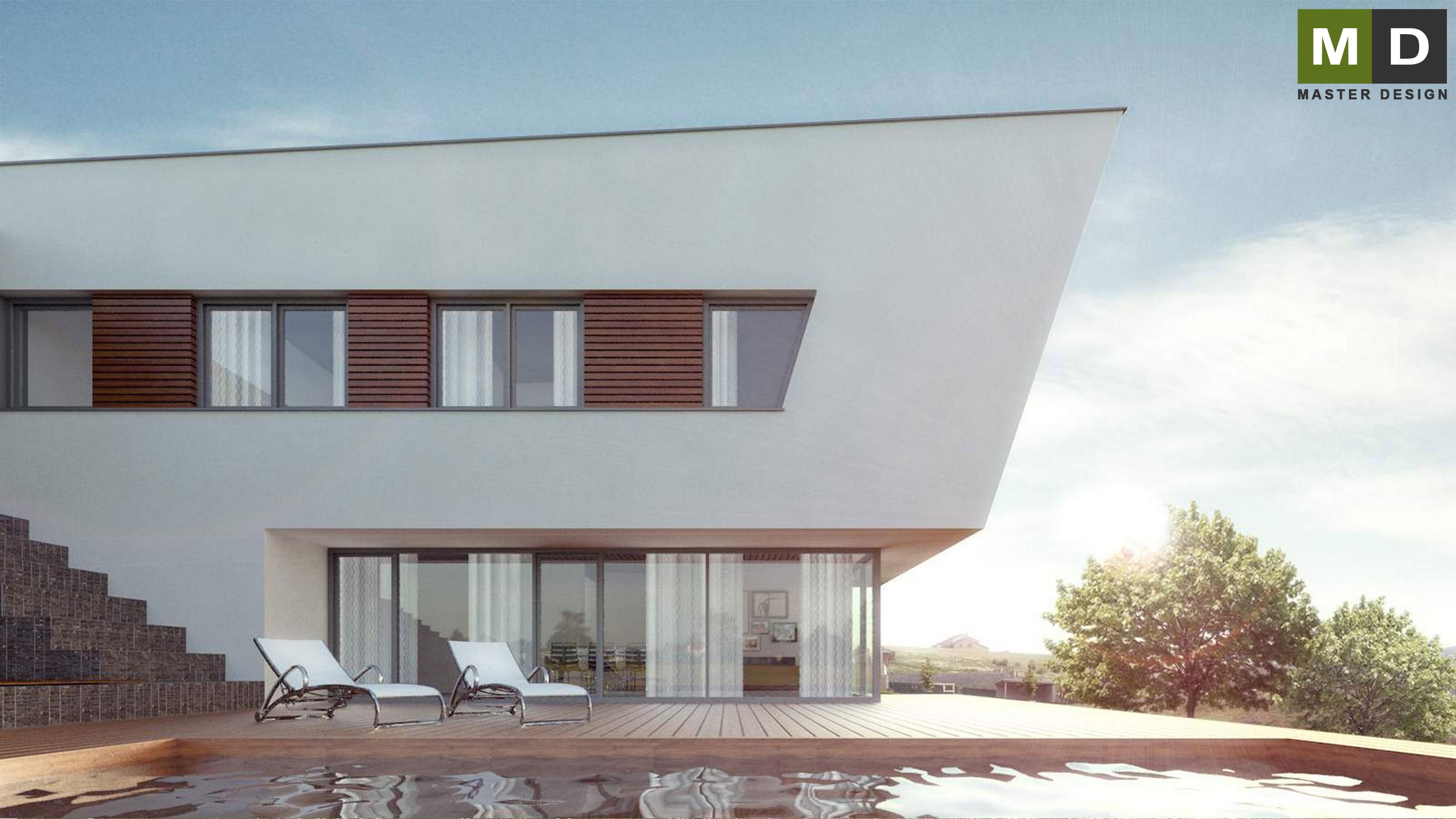 Vizualizace 3 - Nízkoenergetický atypický dům ve svahu - Beroun Vizualizace 3 - Nízkoenergetický atypický dům ve svahu - Beroun
