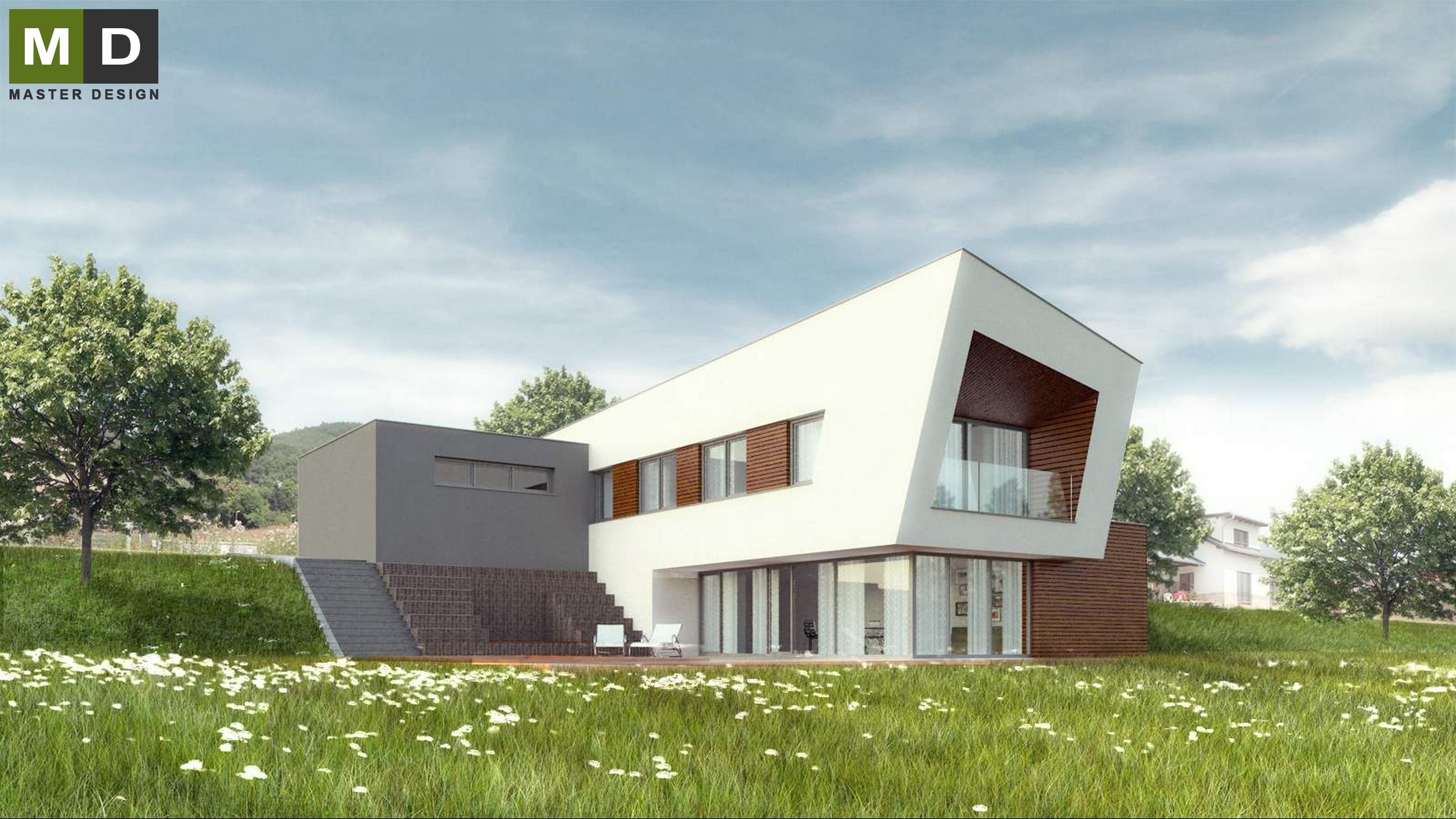 Vizualizace 4 - Nízkoenergetický atypický dům ve svahu - Beroun Vizualizace 4 - Nízkoenergetický atypický dům ve svahu - Beroun