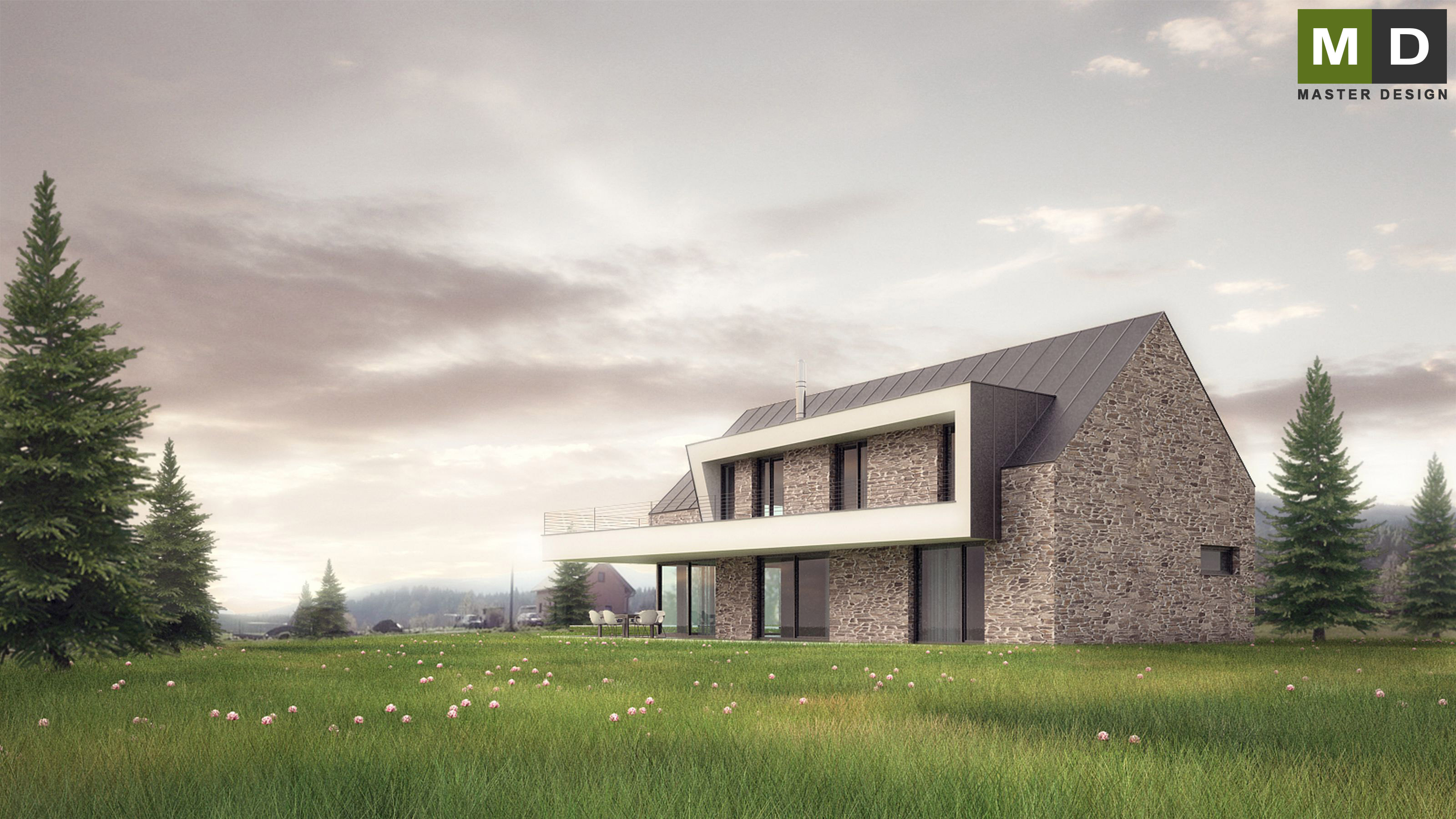 Vizualizace 3 - Luxusní nízkoenergetický dům v podhorském prostředí - Bocanovice Vizualizace 3 - Luxusní nízkoenergetický dům v podhorském prostředí - Bocanovice