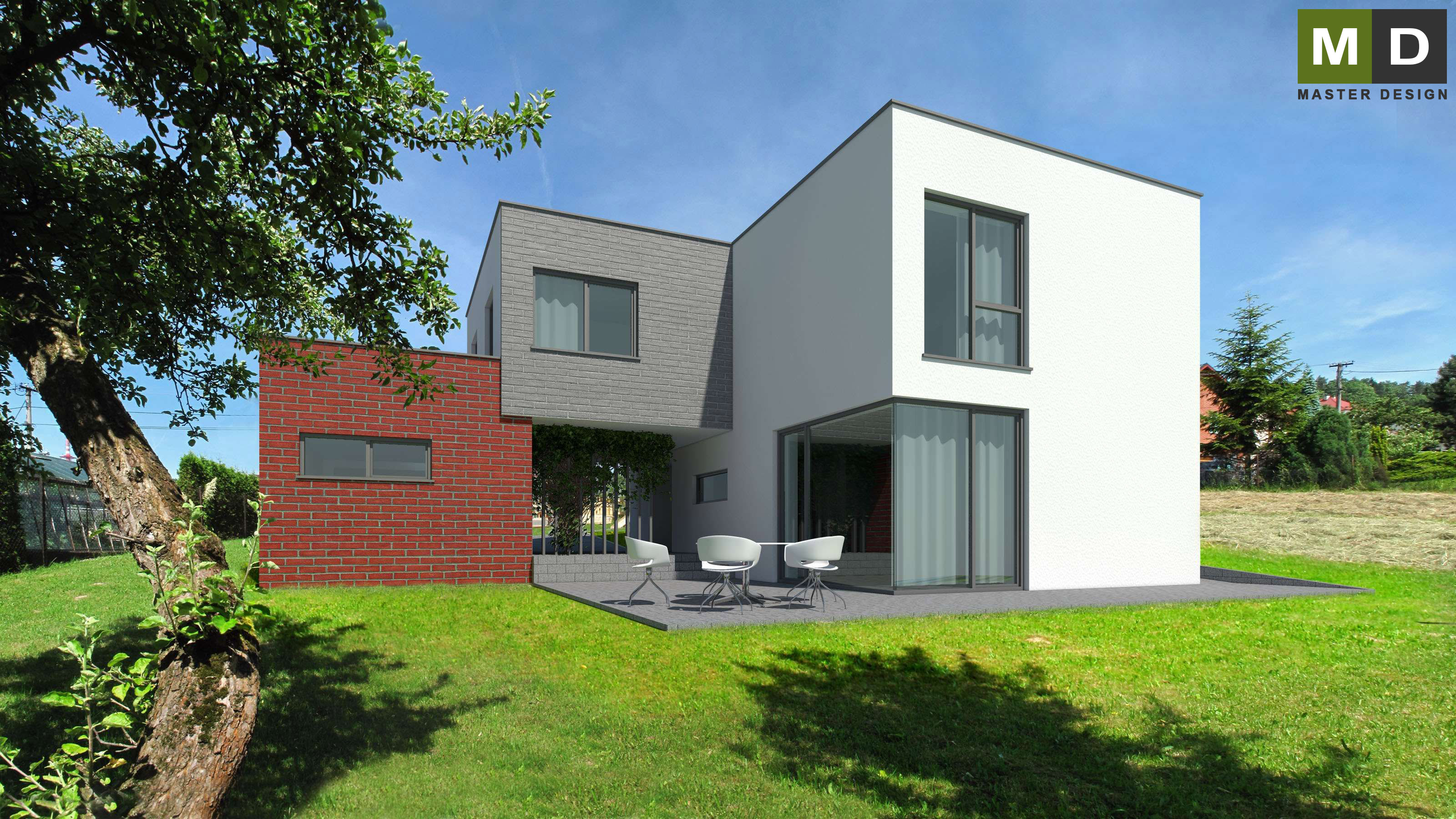 Vizualizace 2 - Ekonomický rodinný dům do L s garáží - Lhotka u Ostravy Vizualizace 2 - Ekonomický rodinný dům do L s garáží - Lhotka u Ostravy
