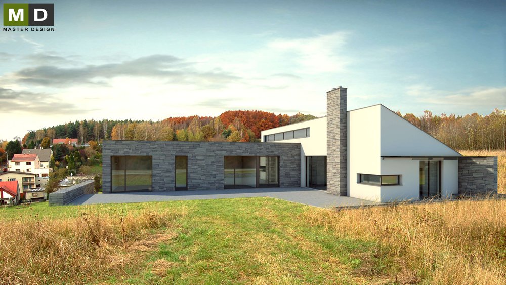 Vizualizace 1 - Přízemní nízkoenergetický bungalov do L - Petřkovice Vizualizace 1 - Přízemní nízkoenergetický bungalov do L - Petřkovice