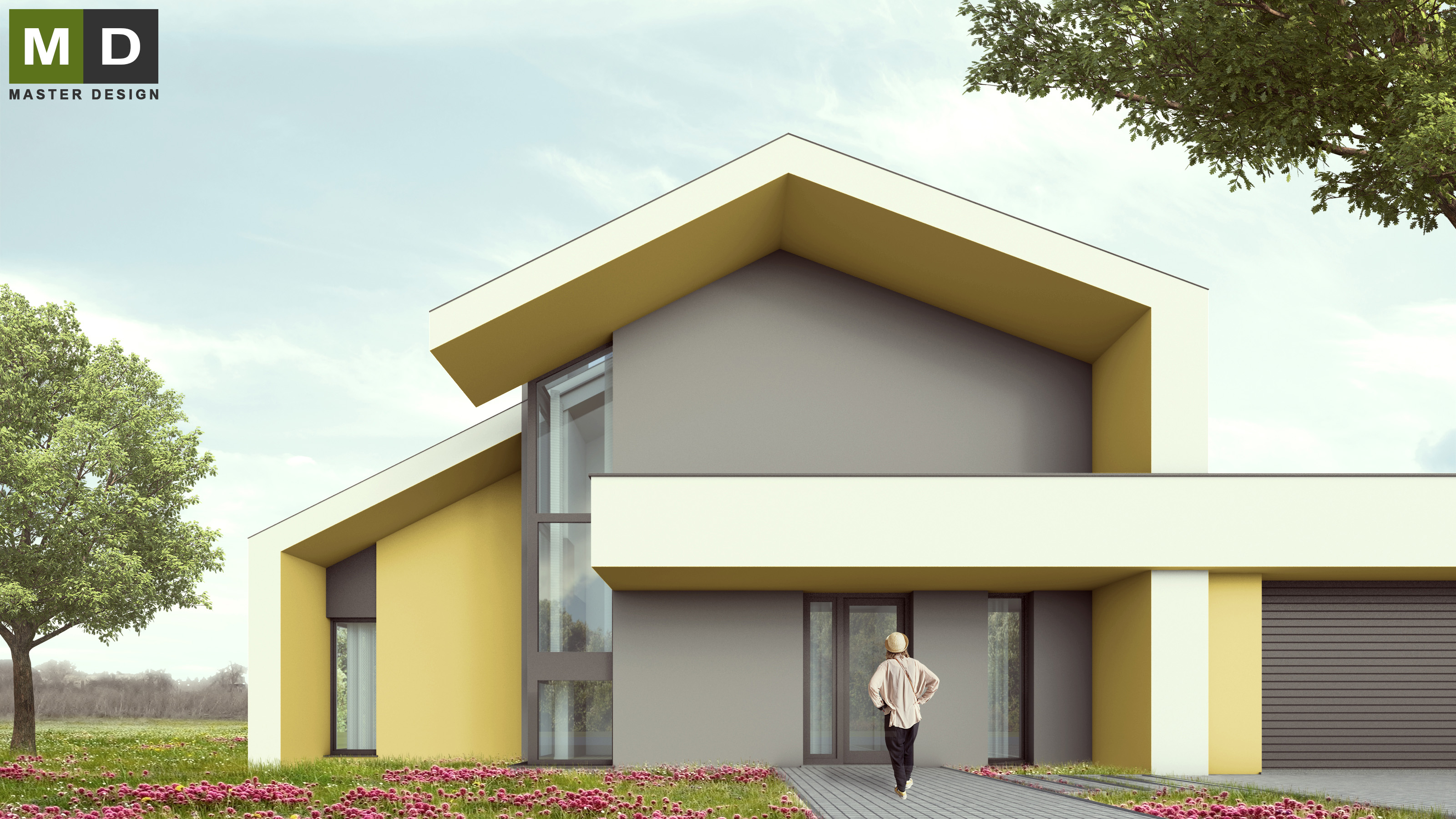 Vizualizace 3 - Nízkoenergetický atypický dům se sedlovou střechou - Dobřejovice u Prahy Vizualizace 3 - Nízkoenergetický atypický dům se sedlovou střechou - Dobřejovice u Prahy