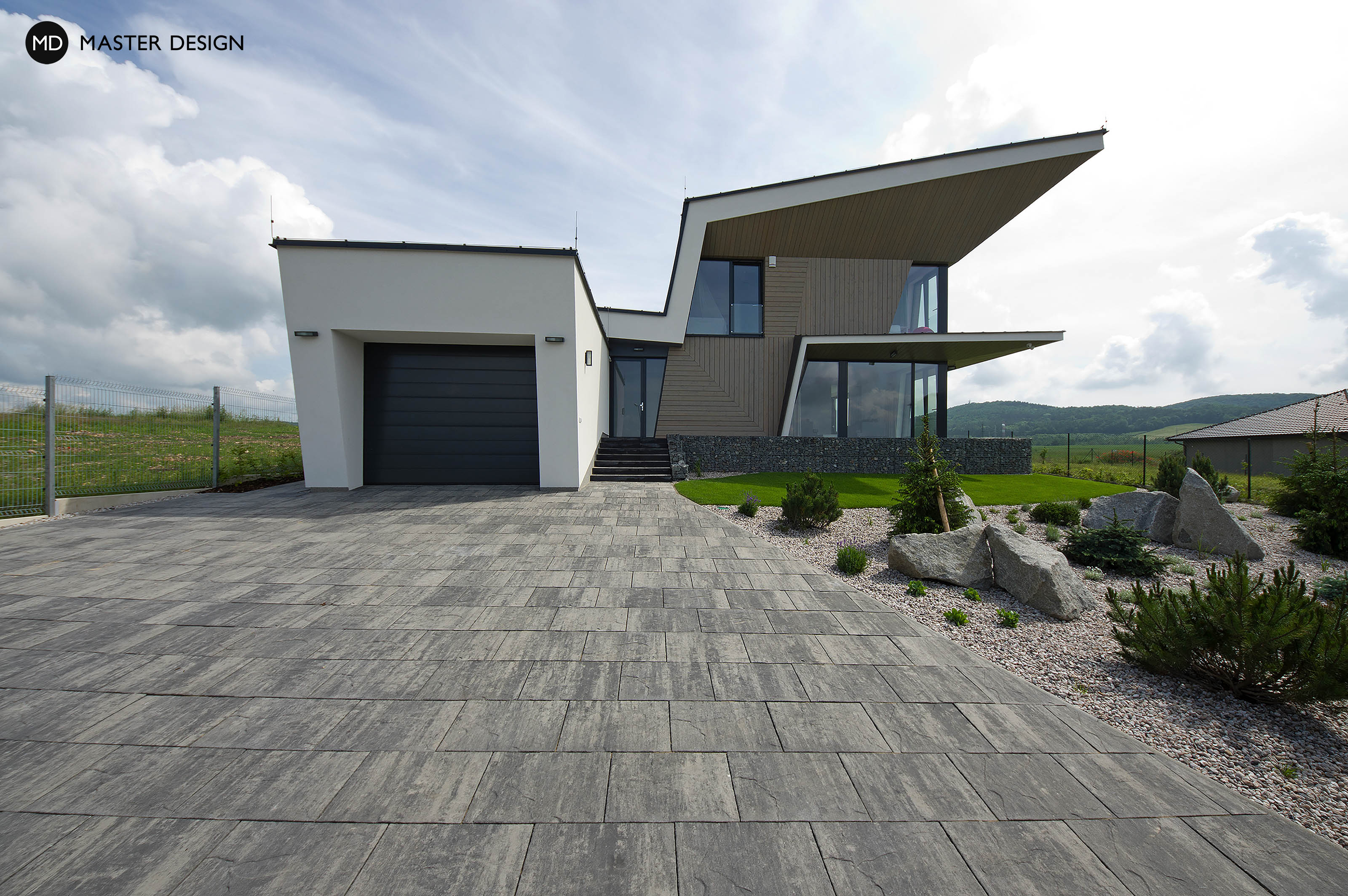 Designový luxusní dům s dřevěným obkladem fasád - Beroun - Vizualizace 1