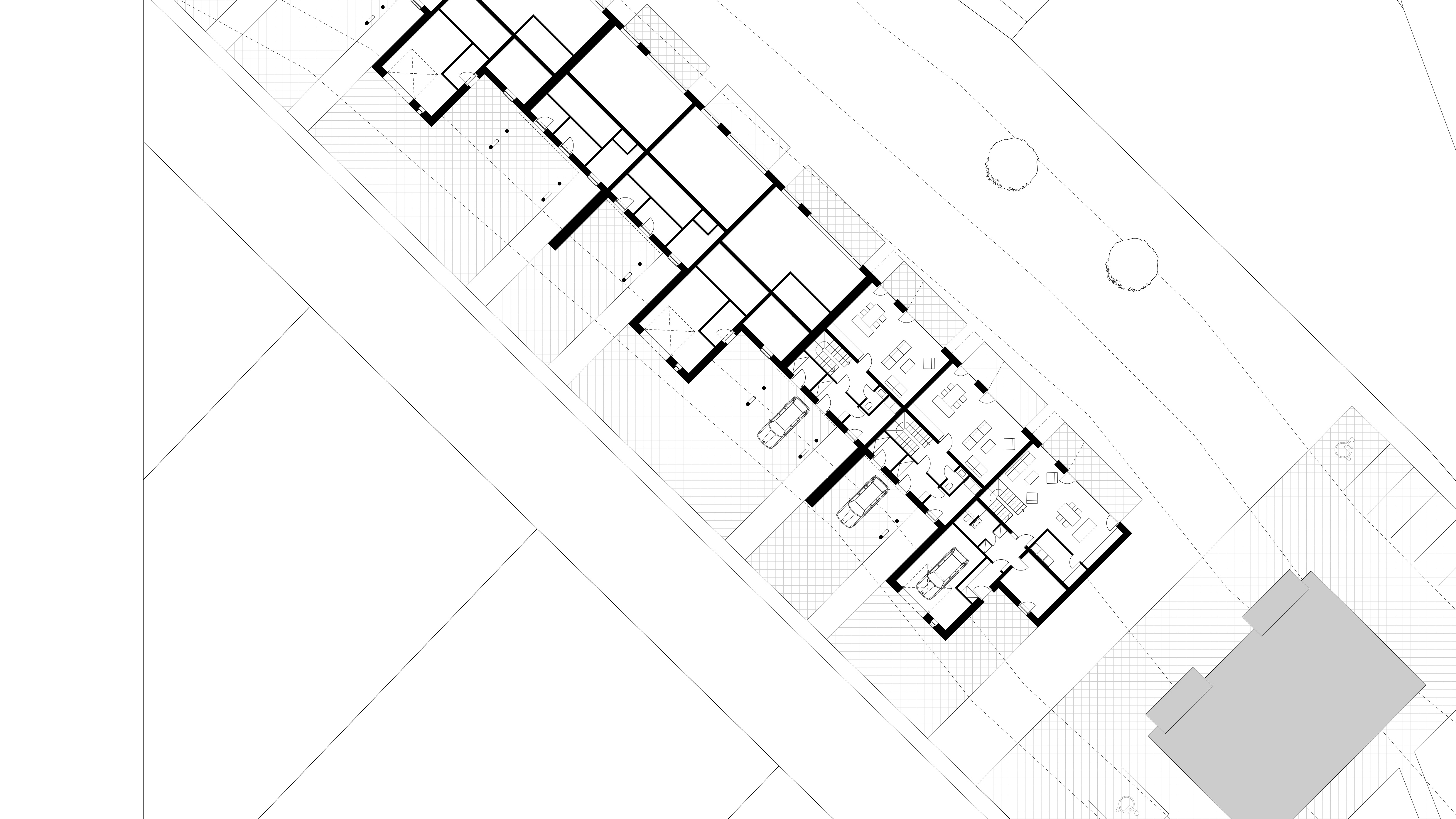 Developerský projekt řadových domů s dřevěným obkladem a sedlovou střechou - Mladá Boleslav - Vizualizace 3