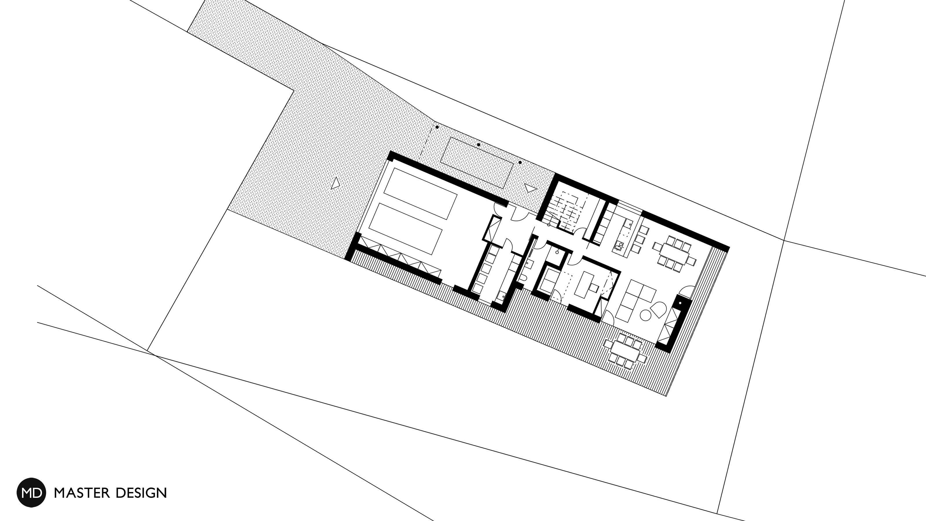 Dům s výraznými liniemi a dřevěným obkladem fasád - Vrátkov - Vizualizace 3