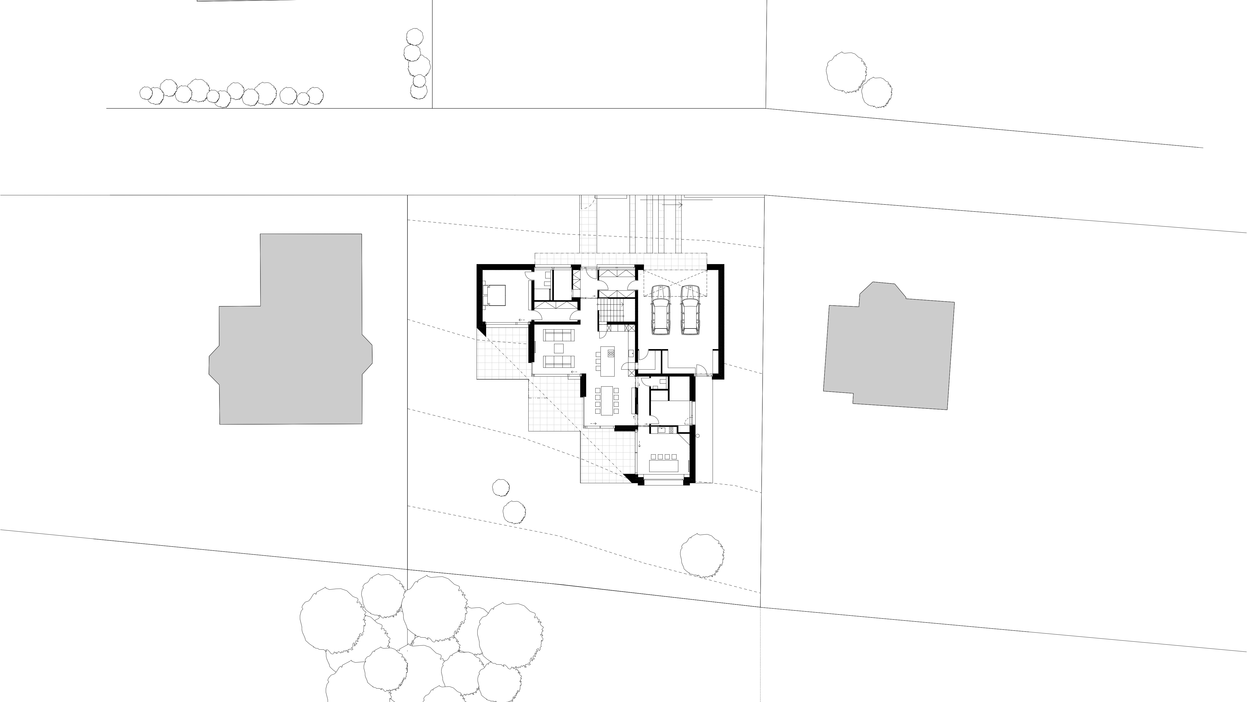 Moderní dům nad trojúhelníkem se třemi terasami a travertinovým kvádrem - Kladno - Vizualizace 4