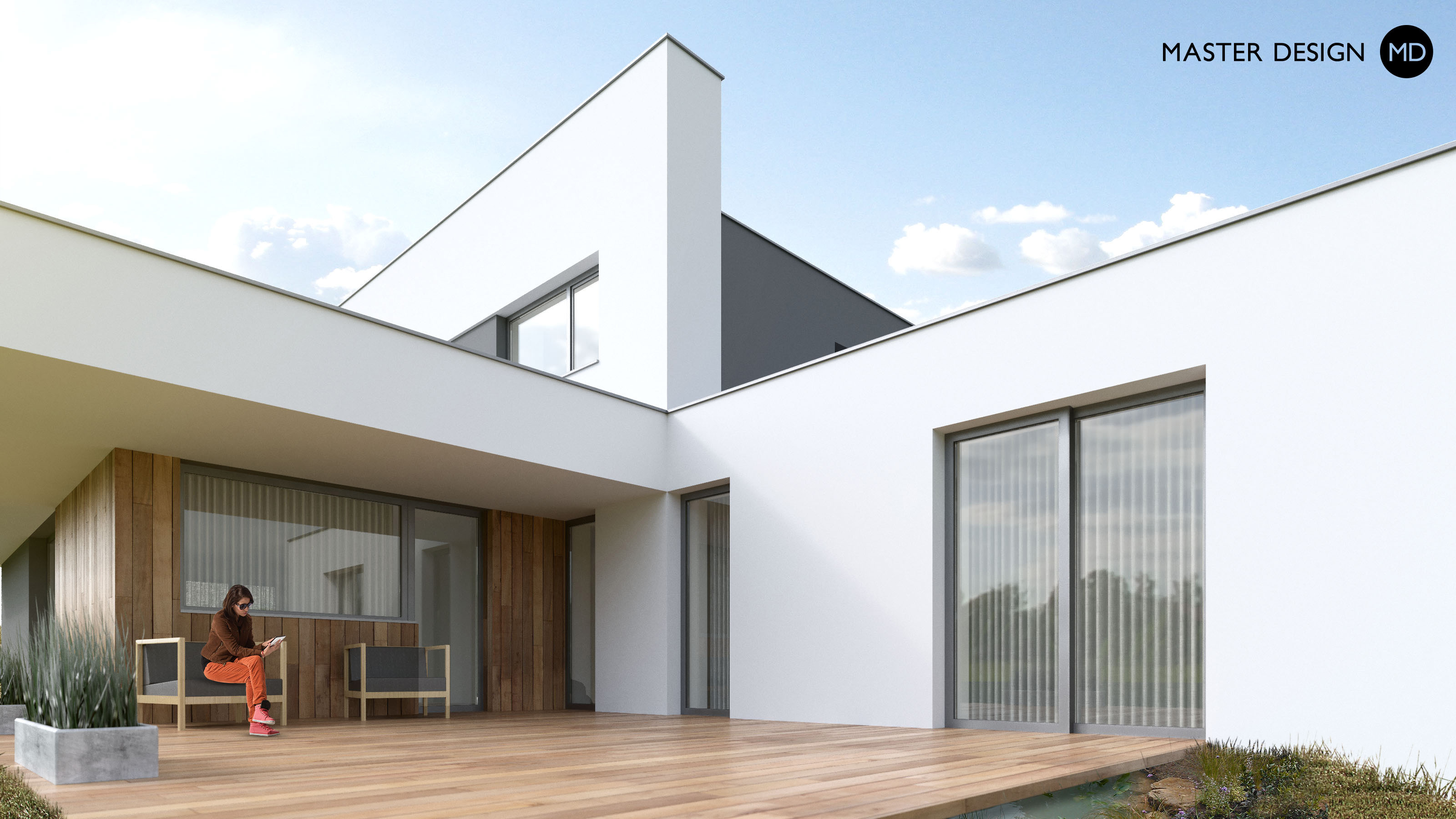 Elegantní moderní dům s přírodním jezírkem - Zbuzany - Vizualizace 2