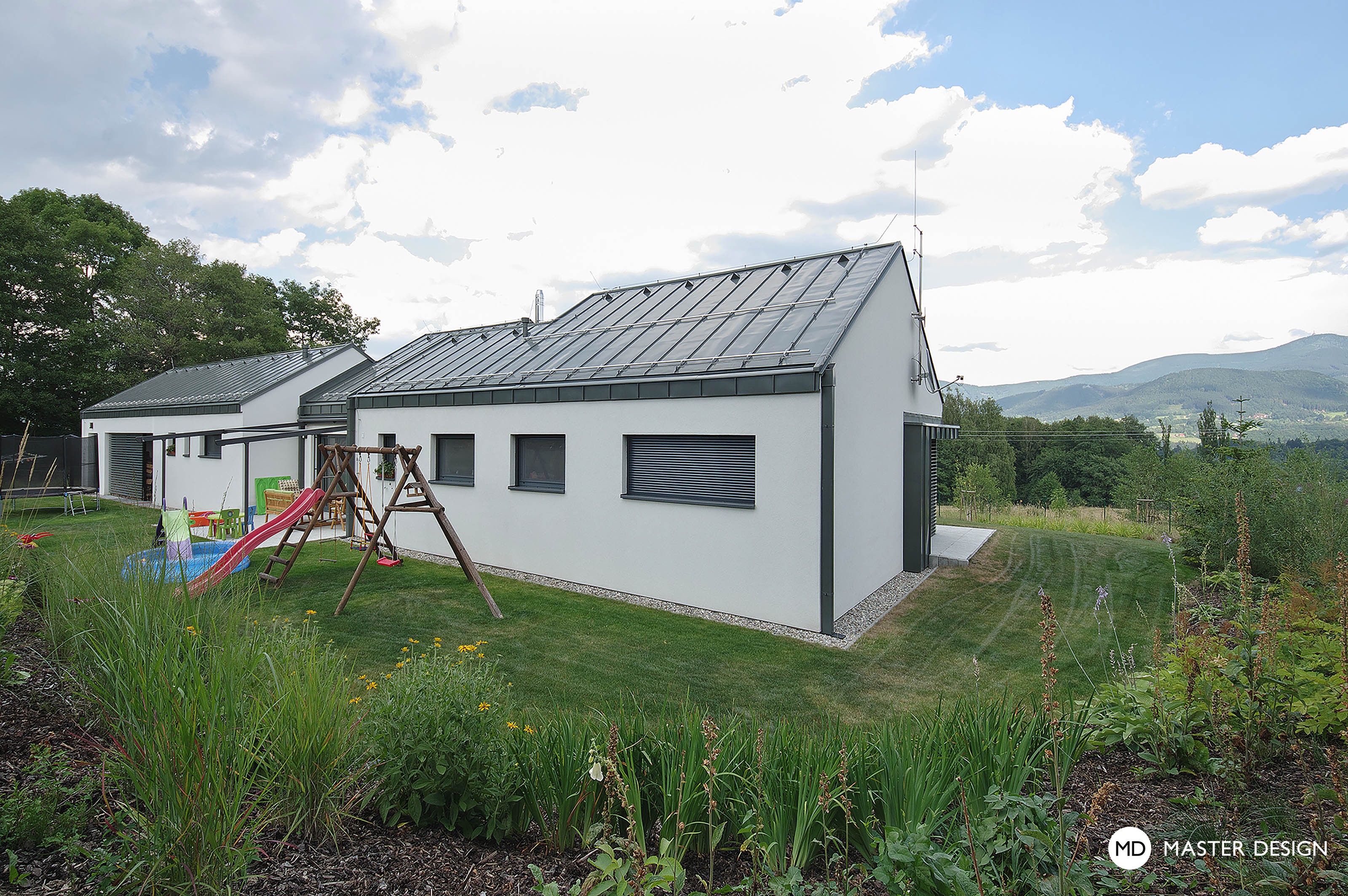 Horský bungalov s plechovou sedlovou střechou s výhledem na Beskydy - Pstruží - Vizualizace 3