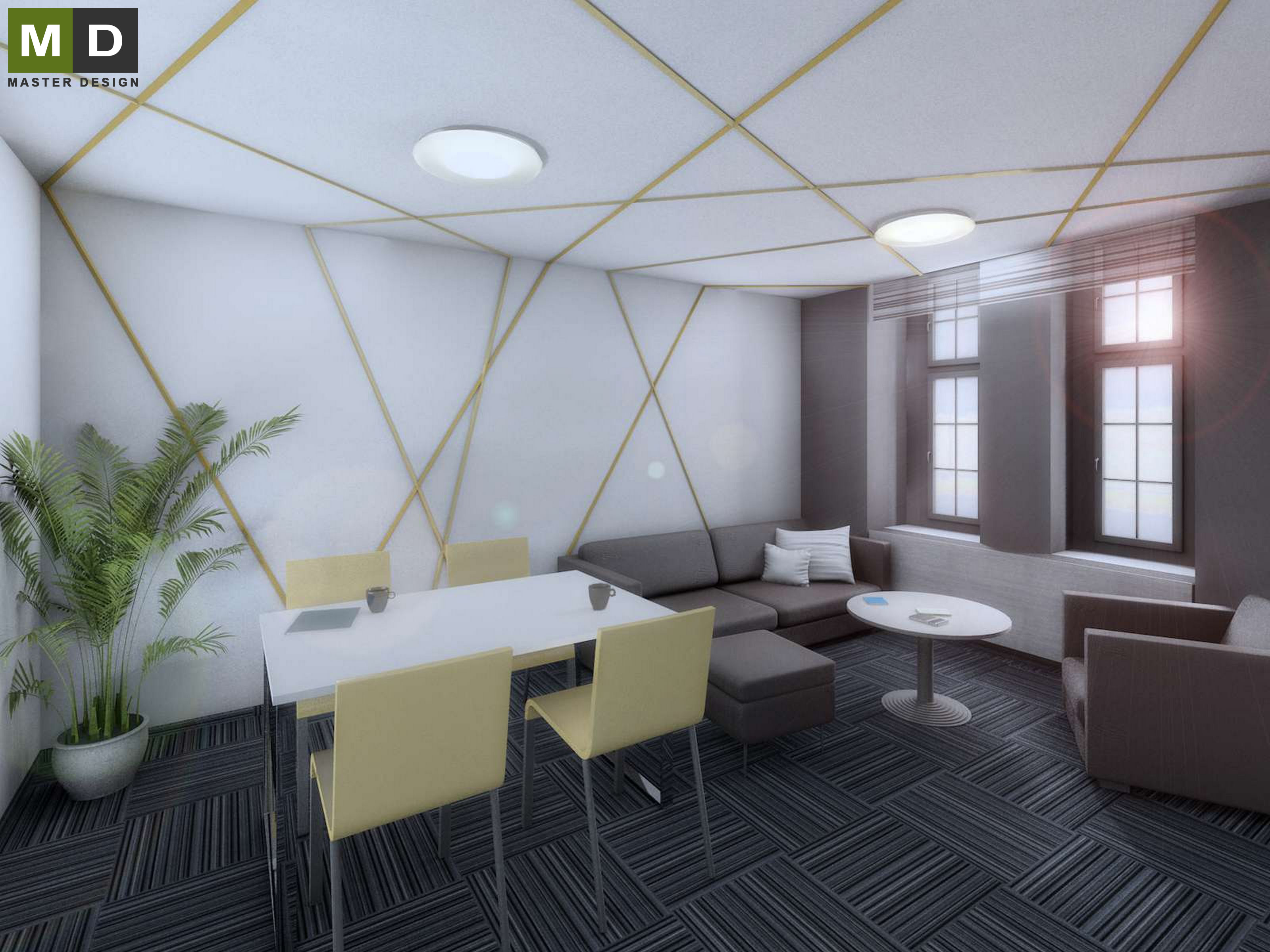 Návrh interiérů kancelářských prostor - Praha Holešovice  - Vizualizace 1