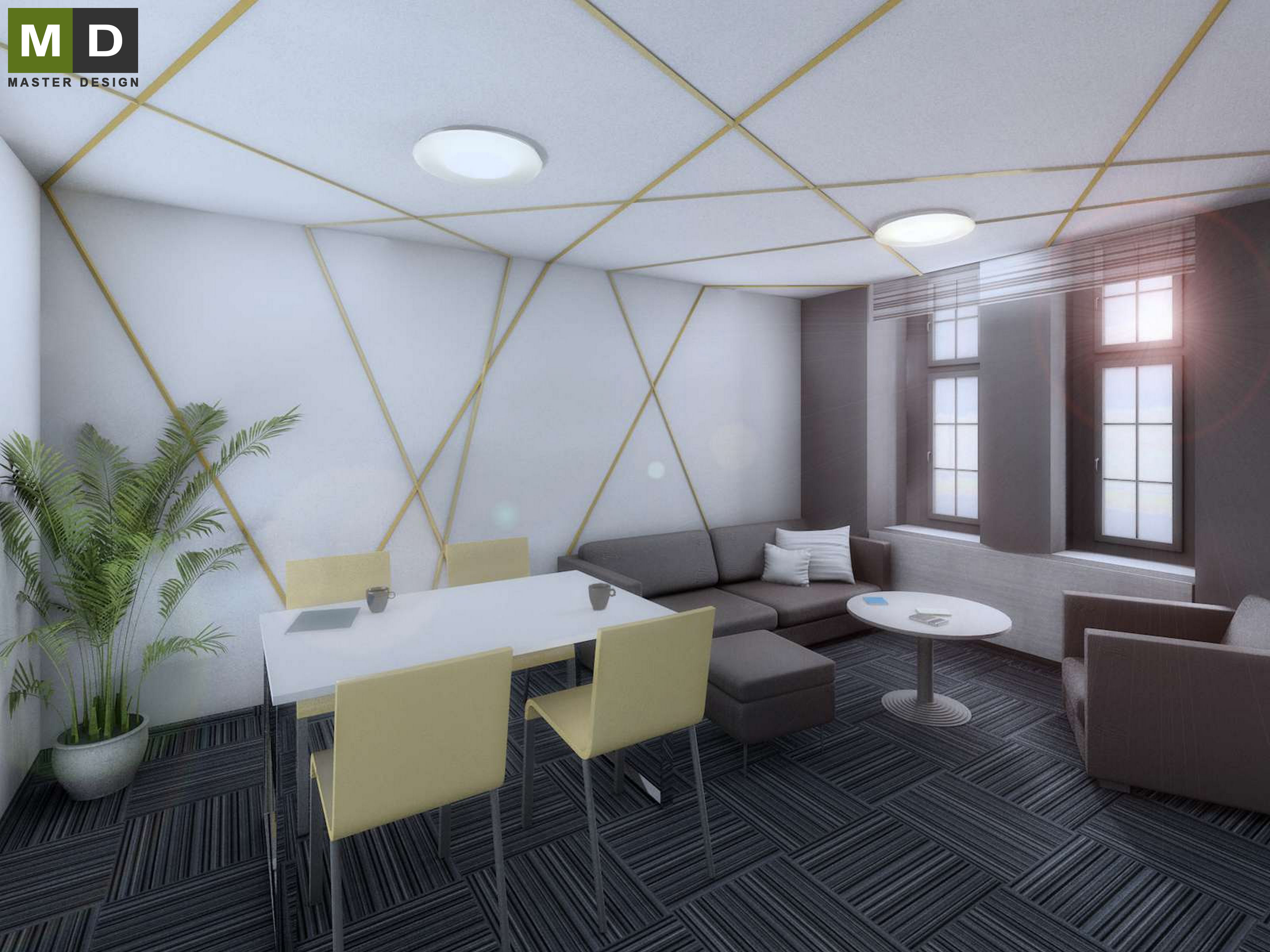 Interior design of office space - Praha Holešovice  - Vizualizace 1