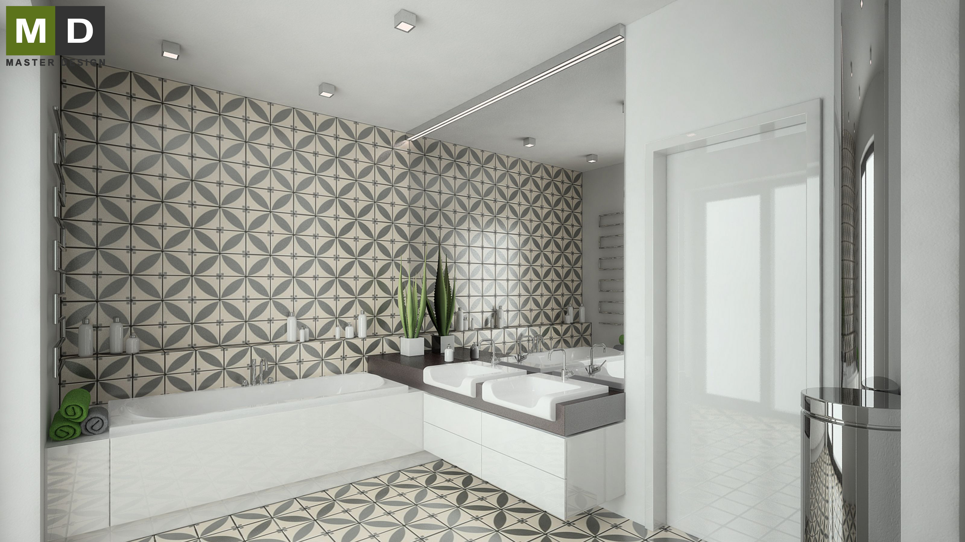 The interior of a terraced house - Praha Vokovice - Vizualizace 1